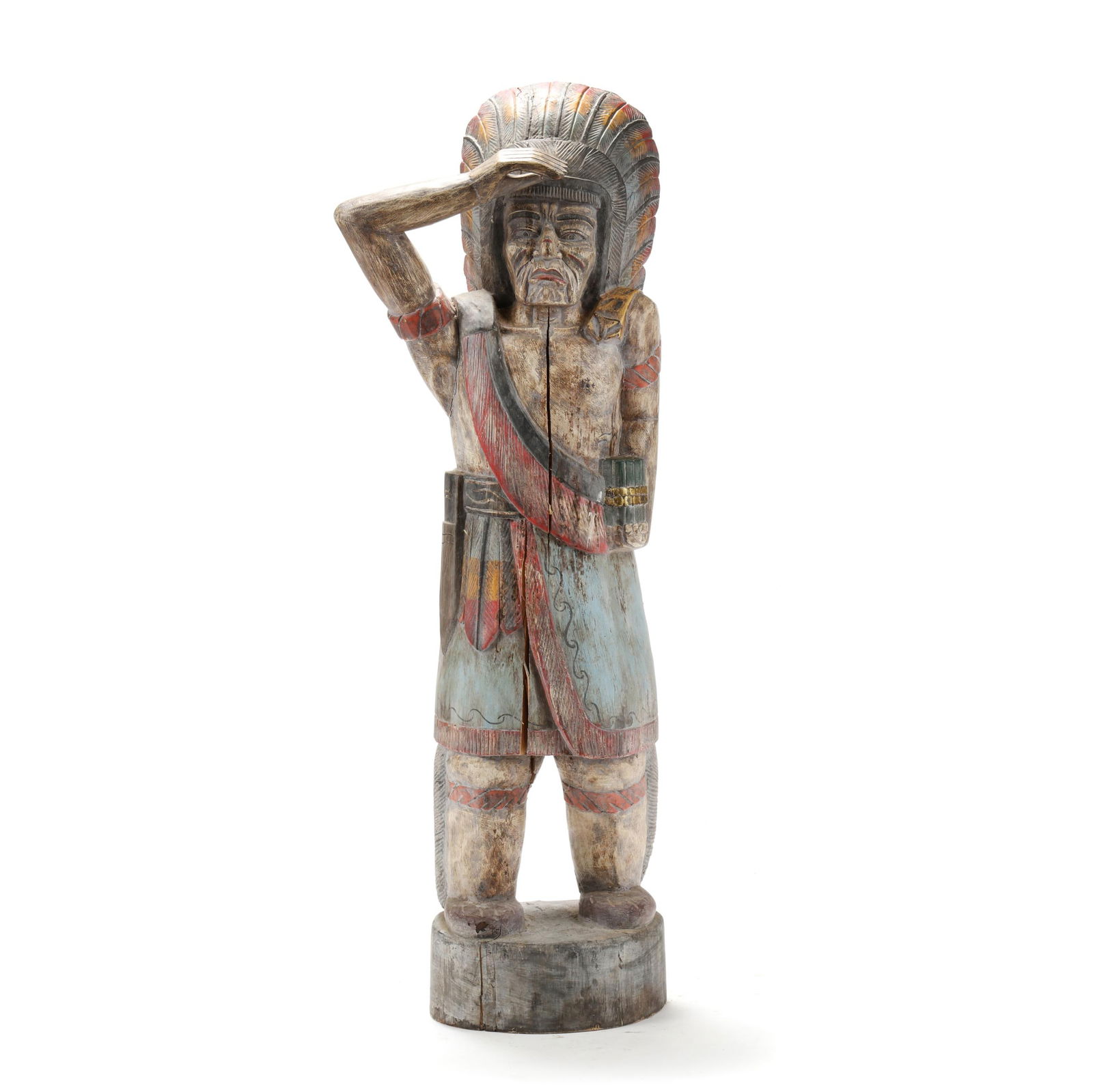 Large Carved and Polychrome Wood Cigar Store Indian Chief (1 of 6)