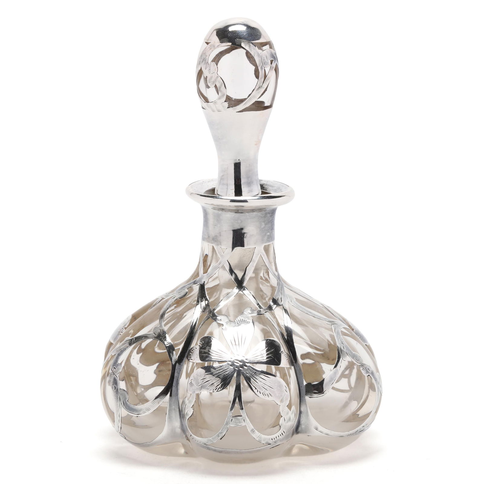 Sterling Silver Overlaid Glass Perfume Bottle (1 of 5)