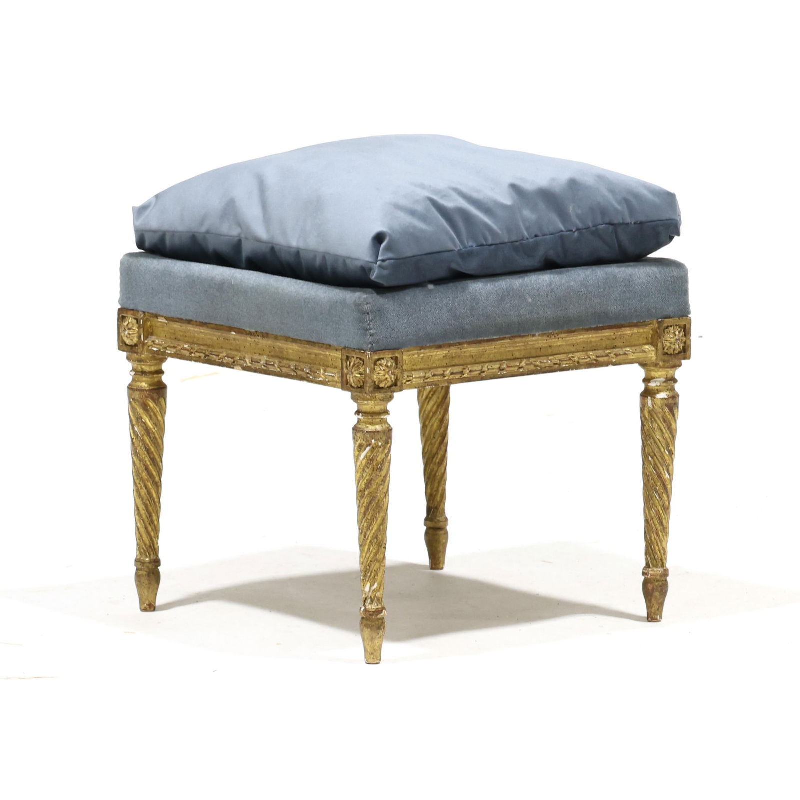 Vintage Louis XVI Style Carved and Gilt Footstool (1 of 4)
