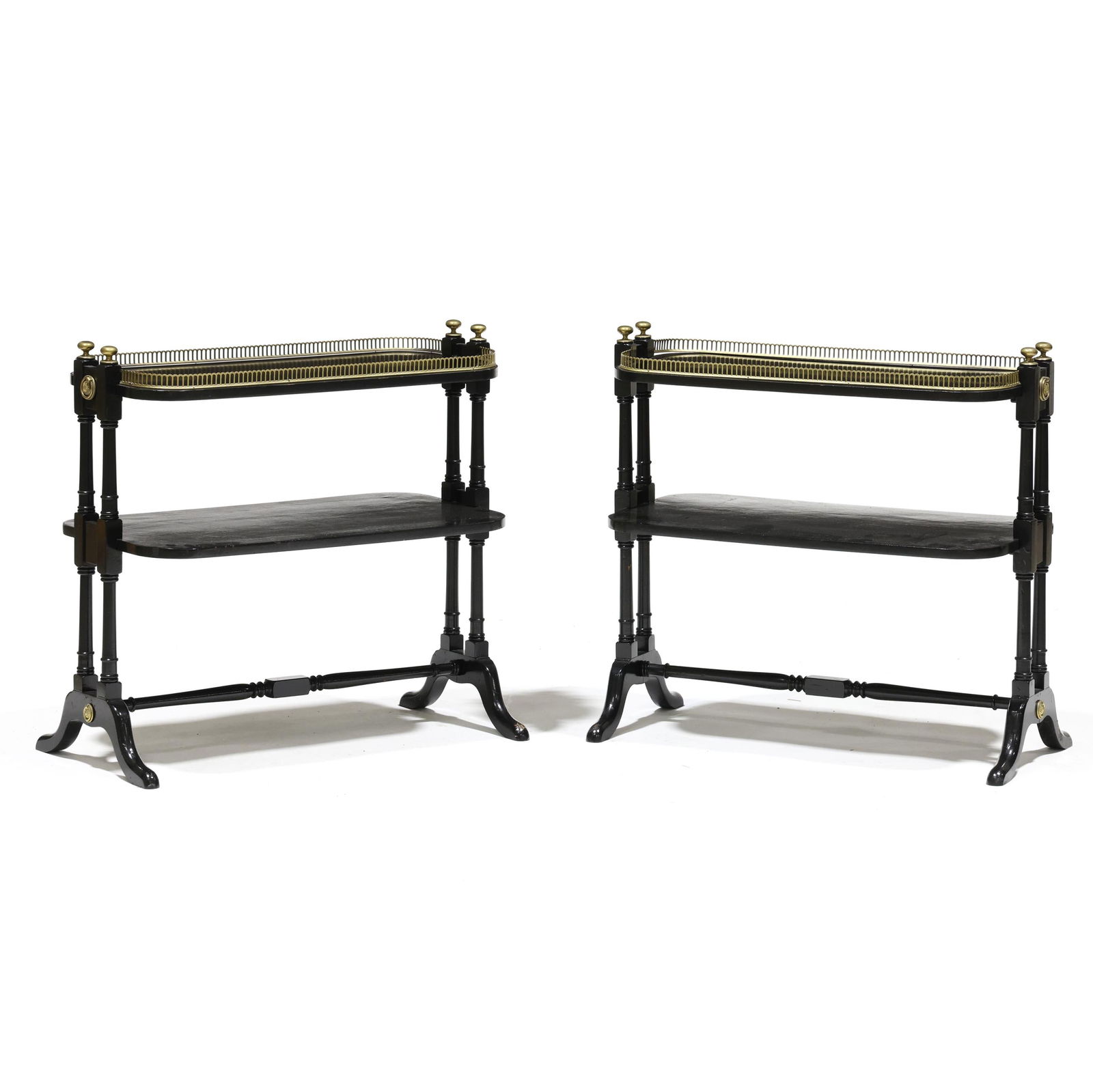 Pair of Directoire Style Two Tiered Side Tables (1 of 9)