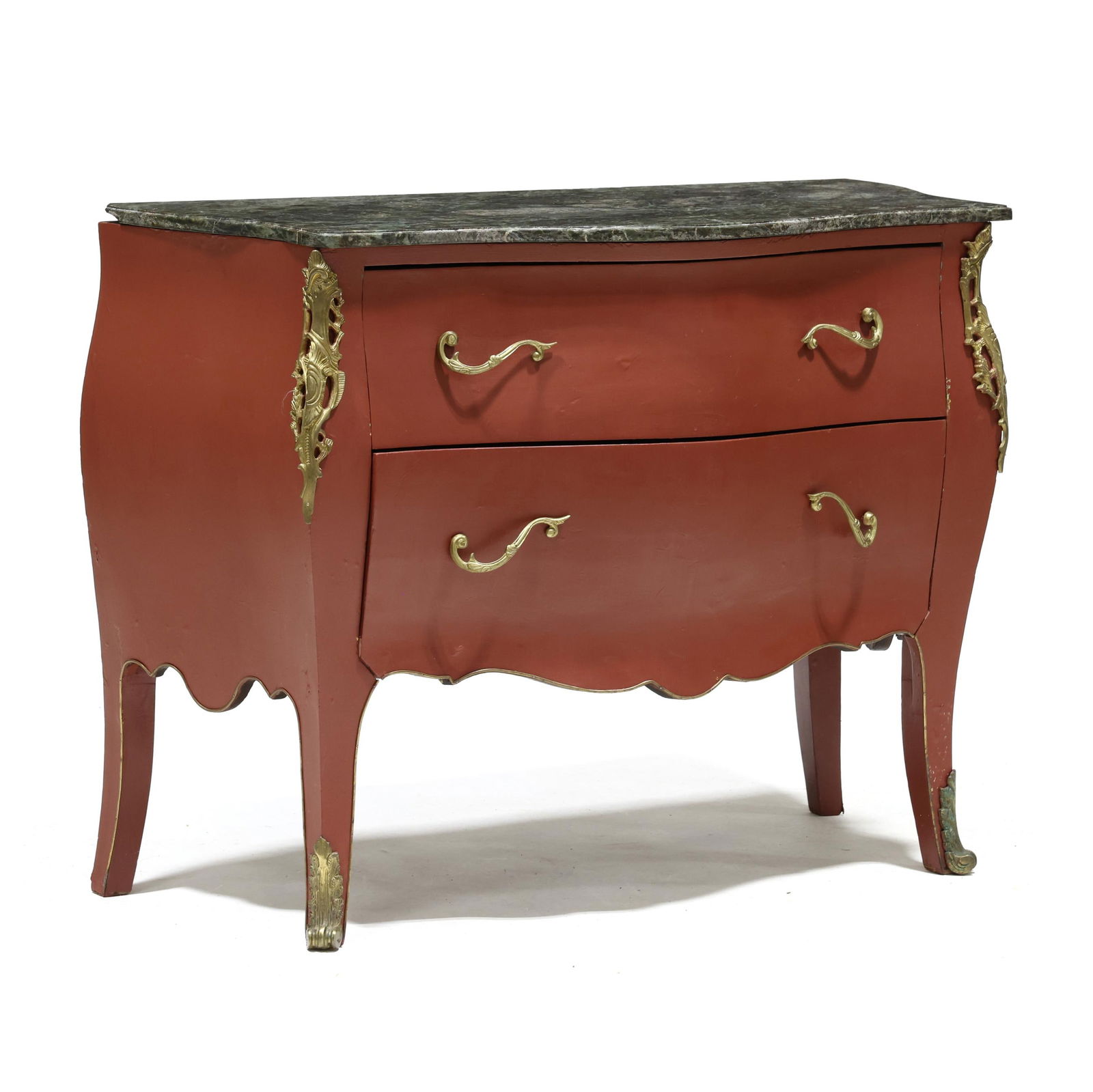 Louis XV Style Marble Top Painted and Ormolu Mounted Commode (1 of 8)