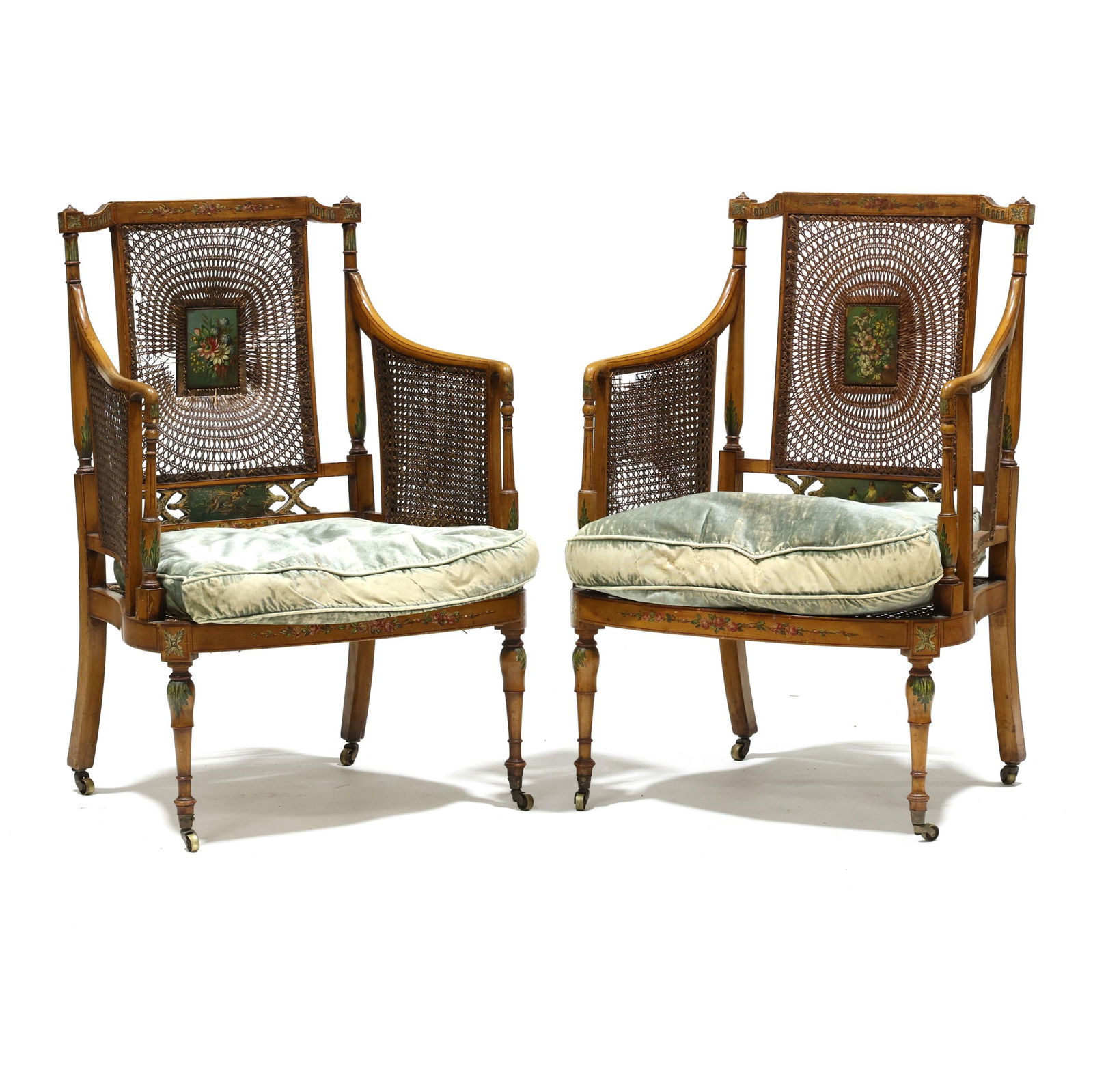 Pair of Adams Style Fruitwood Armchairs (1 of 15)