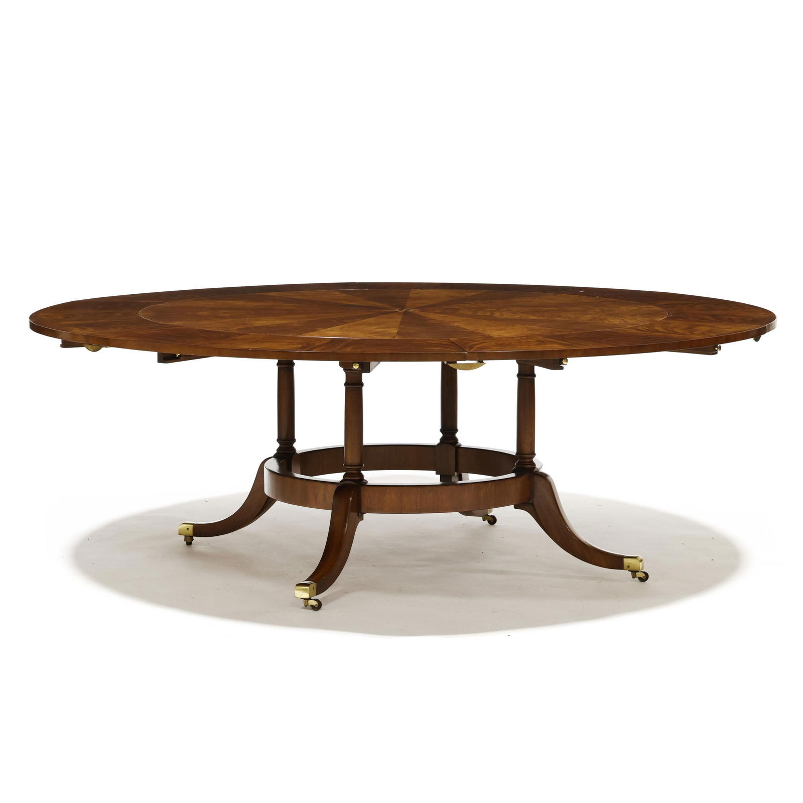 EJ Victor, Regency Style Inlaid Mahogany Circular Pedestal Table (1 of 5)