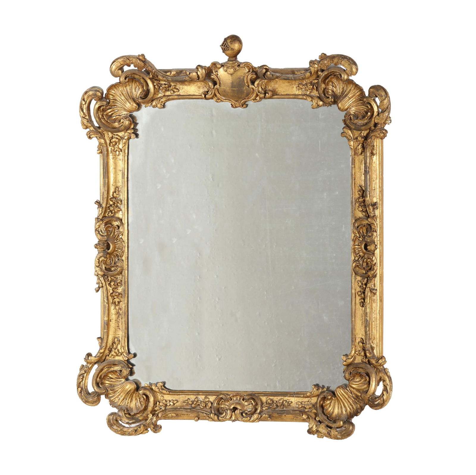 Antique Medieval Revival Continental Carved Gilwood Mirror (1 of 8)