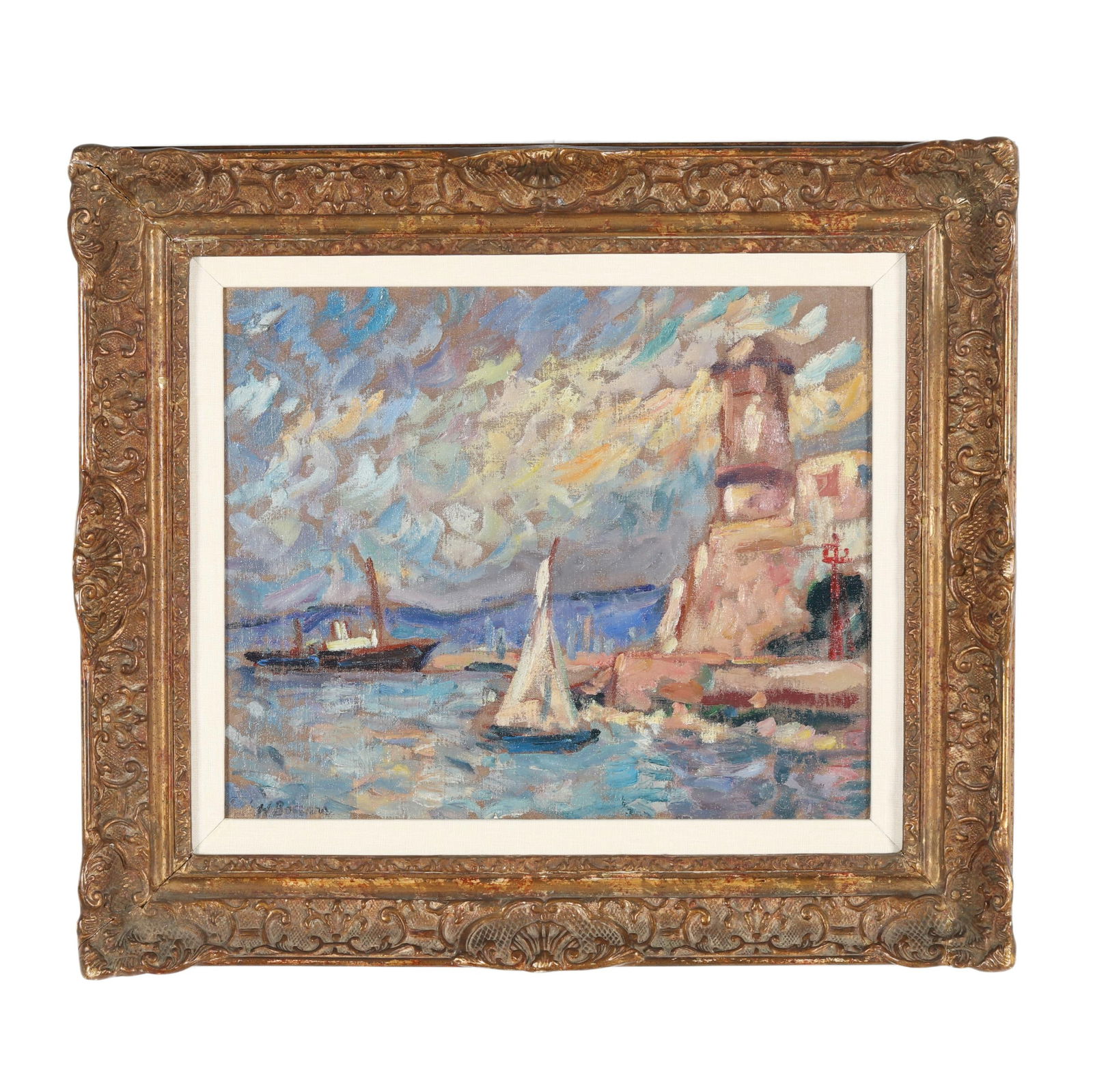 Continental School (20th Century), Impressionist Seascape with Lighthouse (1 of 5)