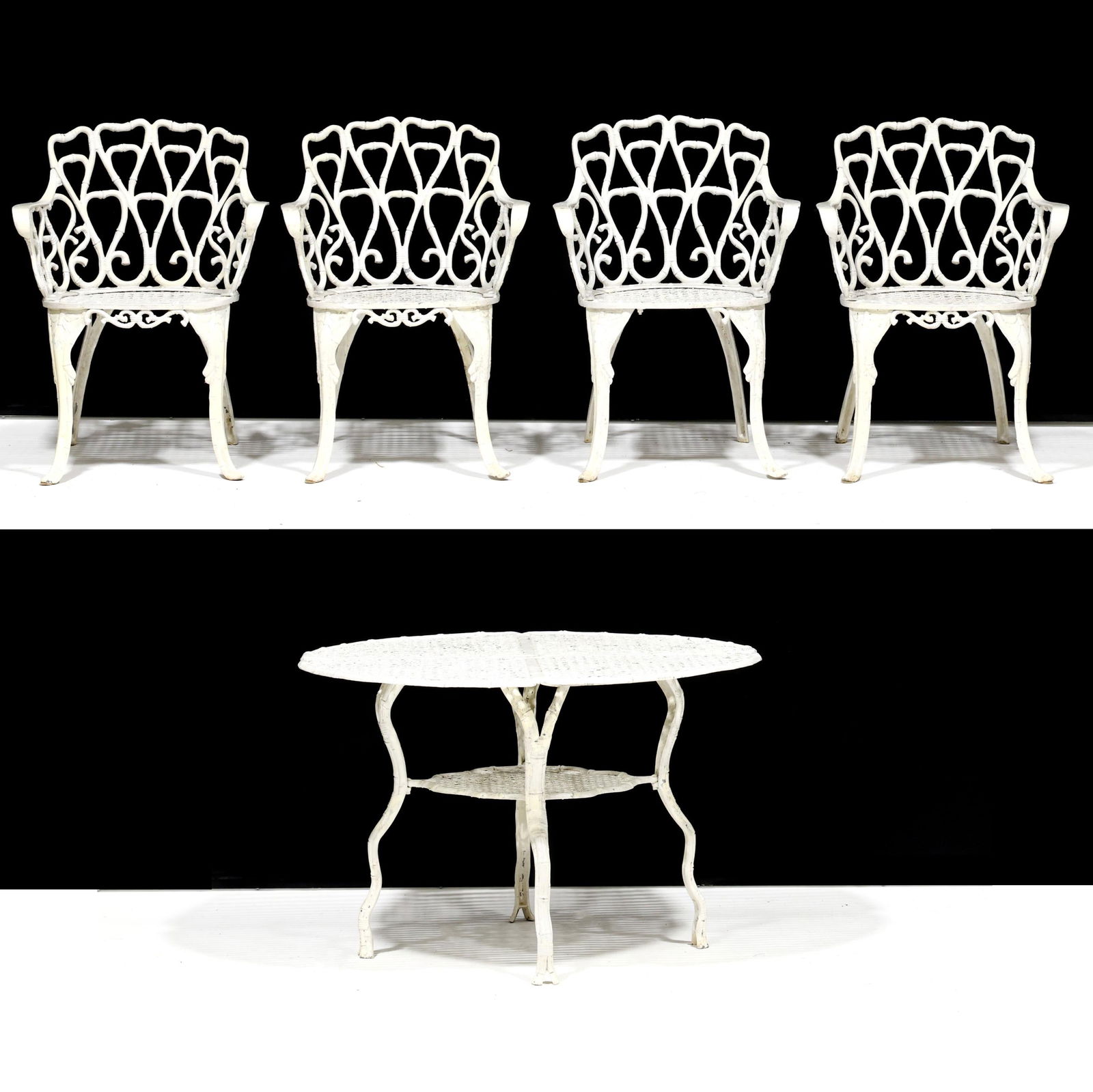 Vintage Aluminum Five Piece Faux Bamboo Patio Set (1 of 10)