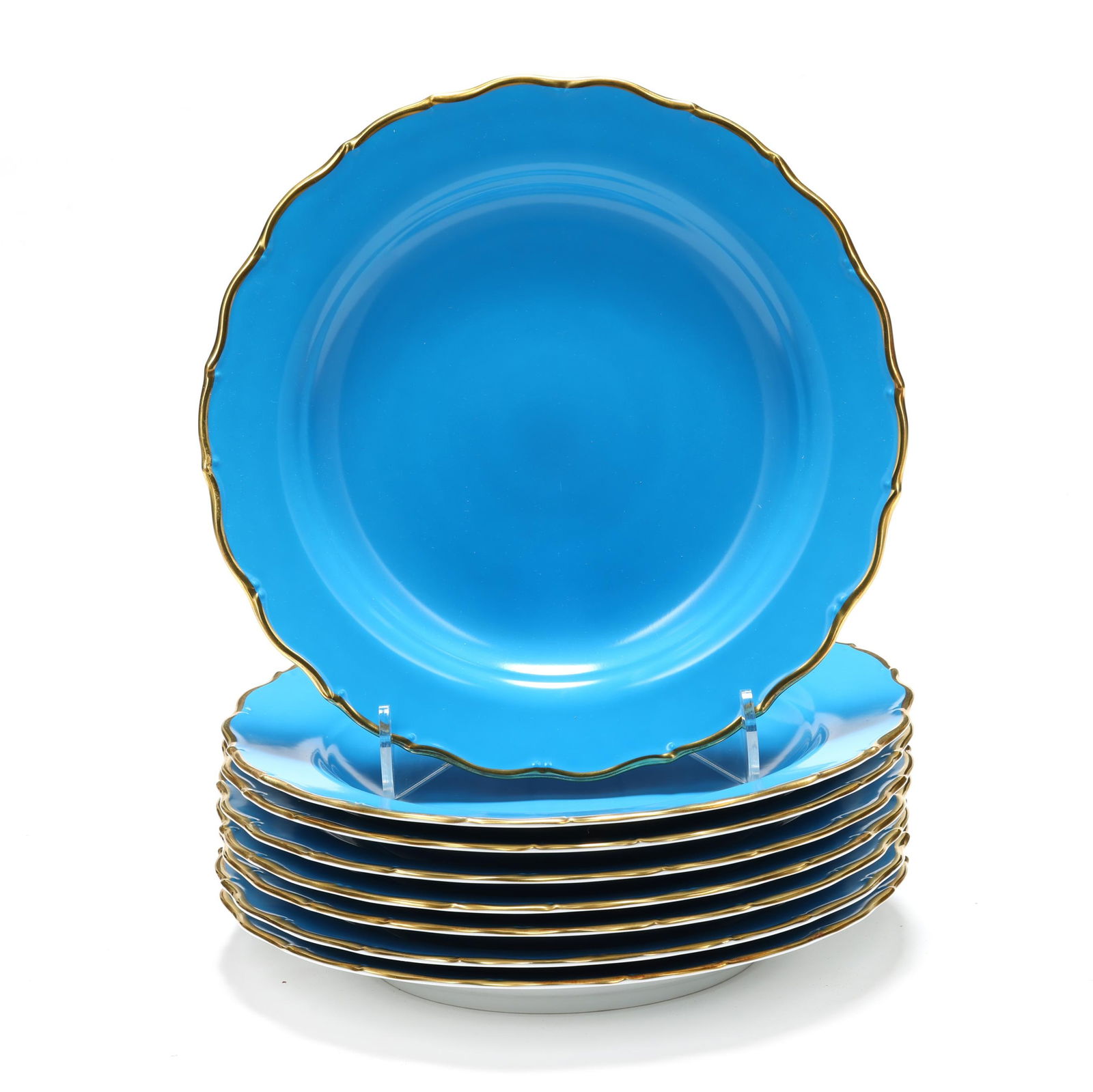 Anna Weatherley Designs, Set of Blue and Gilt Porcelain Chargers (1 of 4)