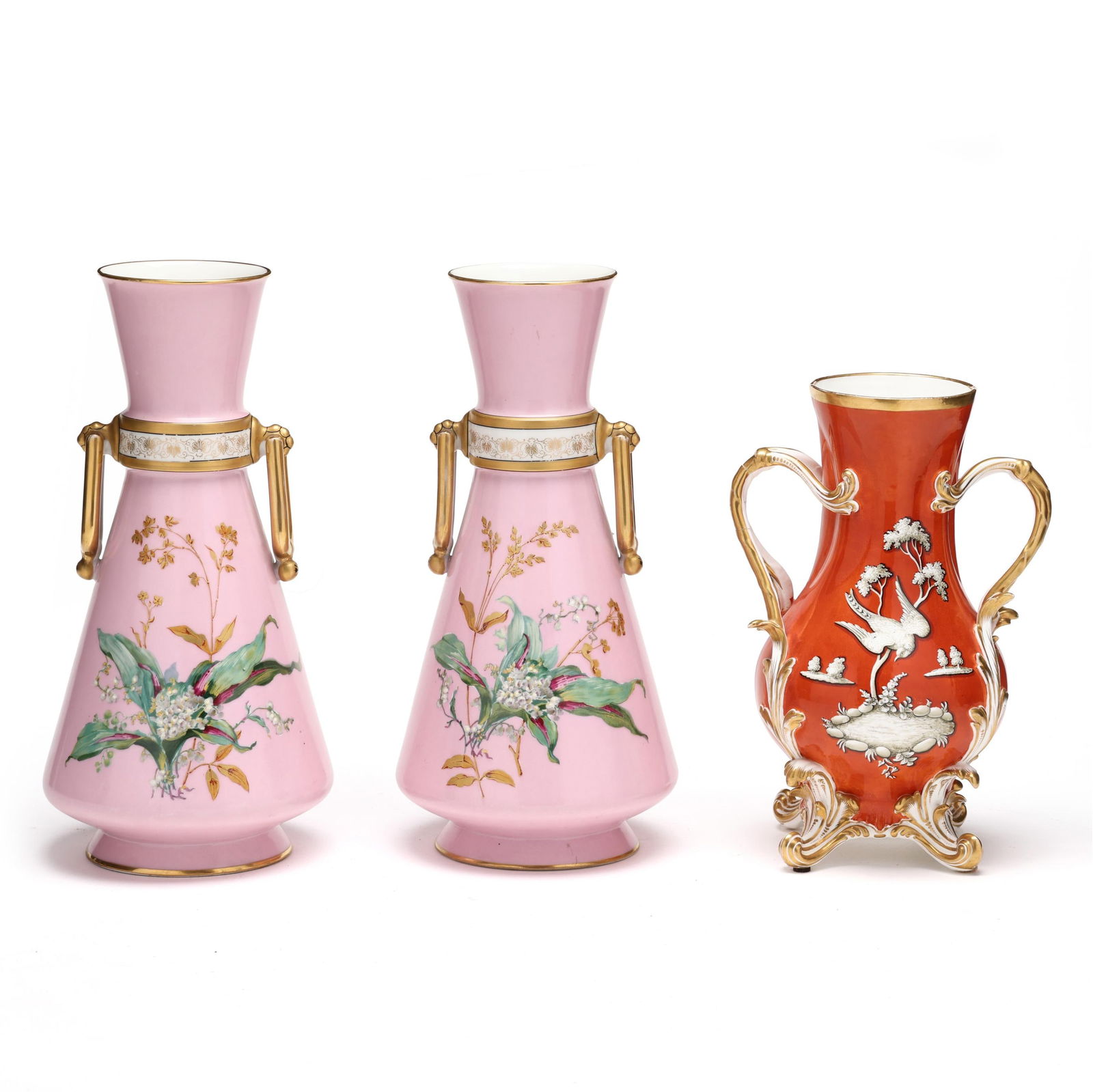 Three Antique Continental Porcelain Vases (1 of 14)