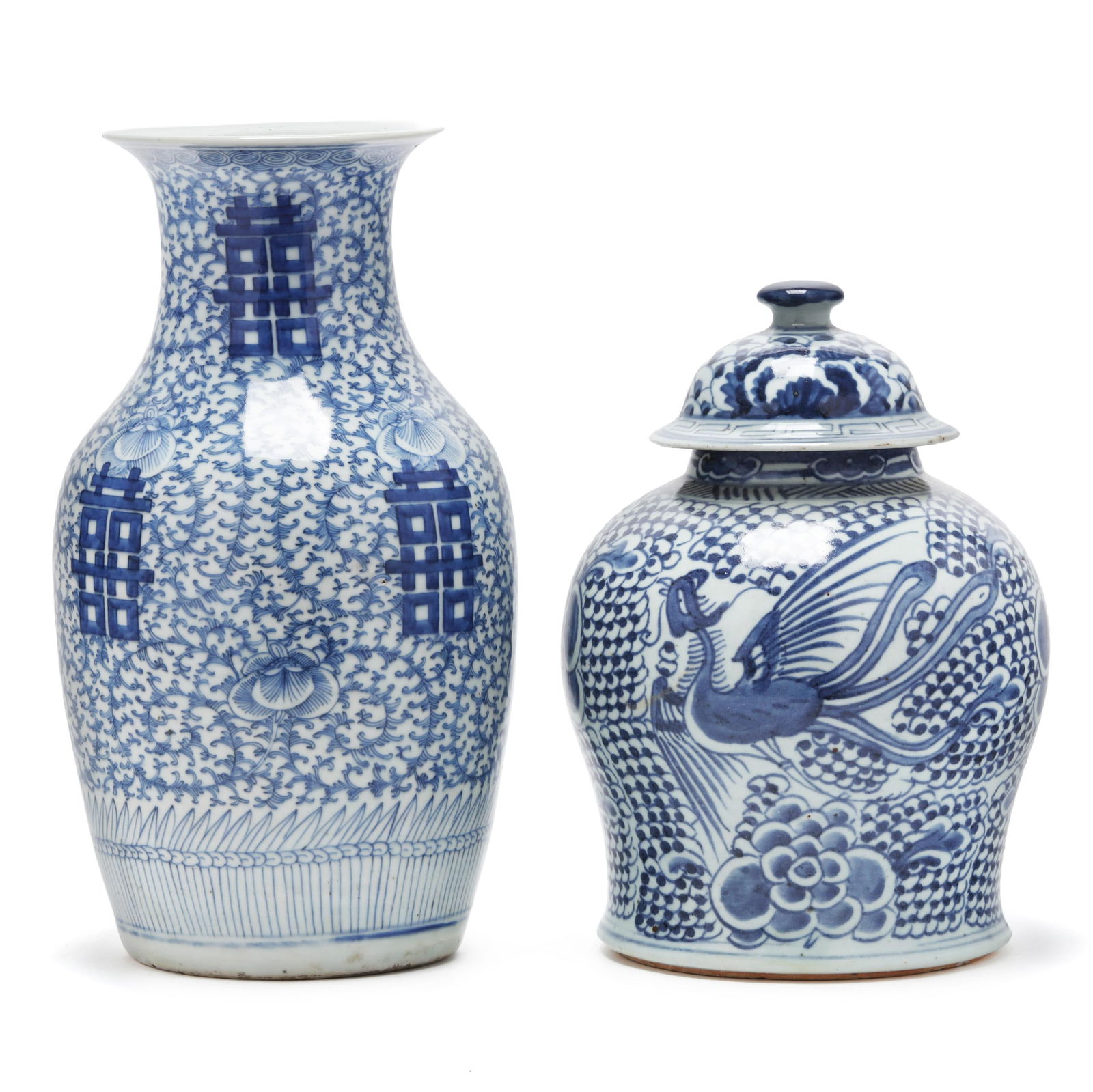 Two Chinese Blue and White Porcelain Vessels (1 of 9)