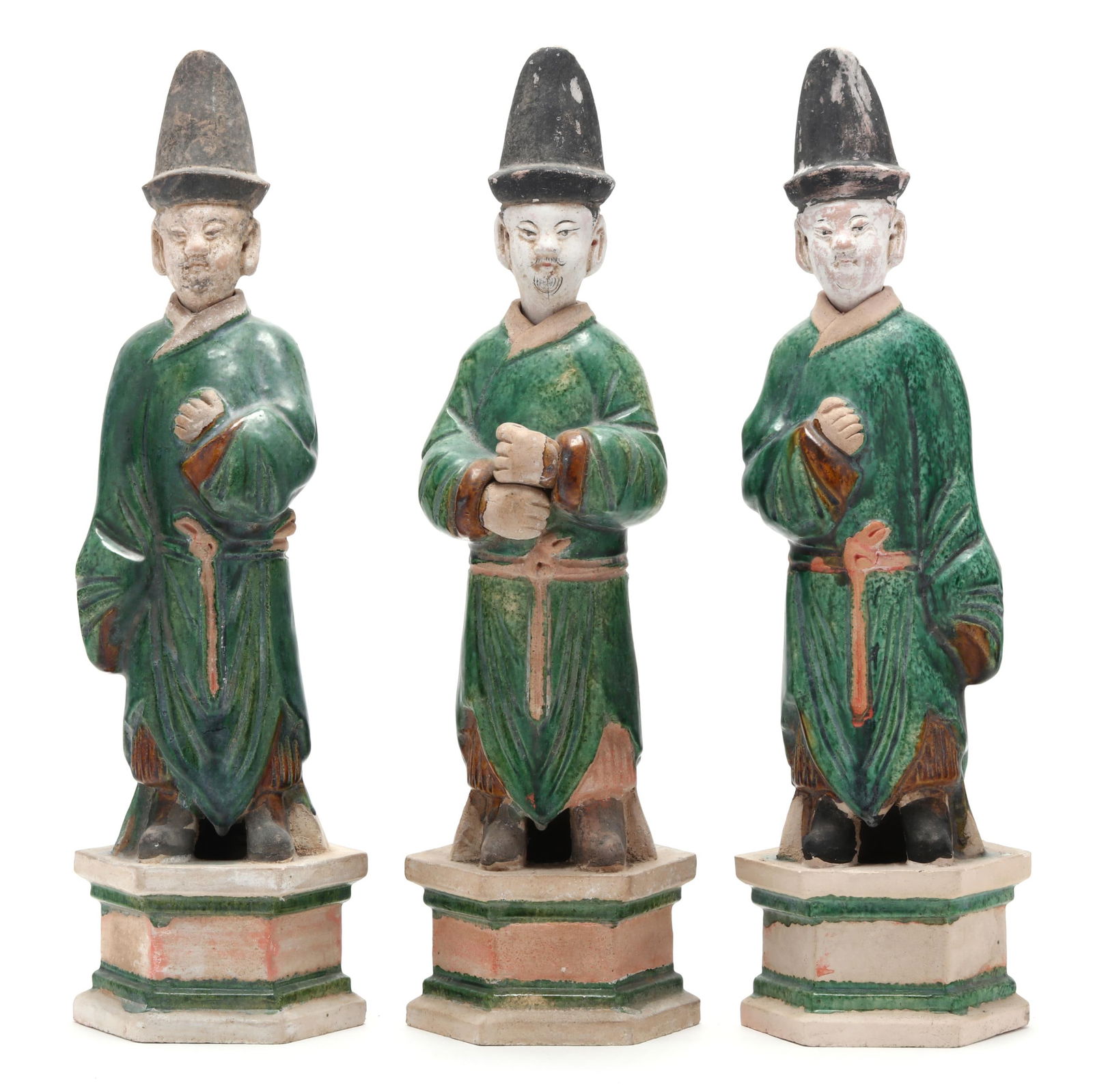 A Group of Three Chinese Ceramic Ming Officials (1 of 7)