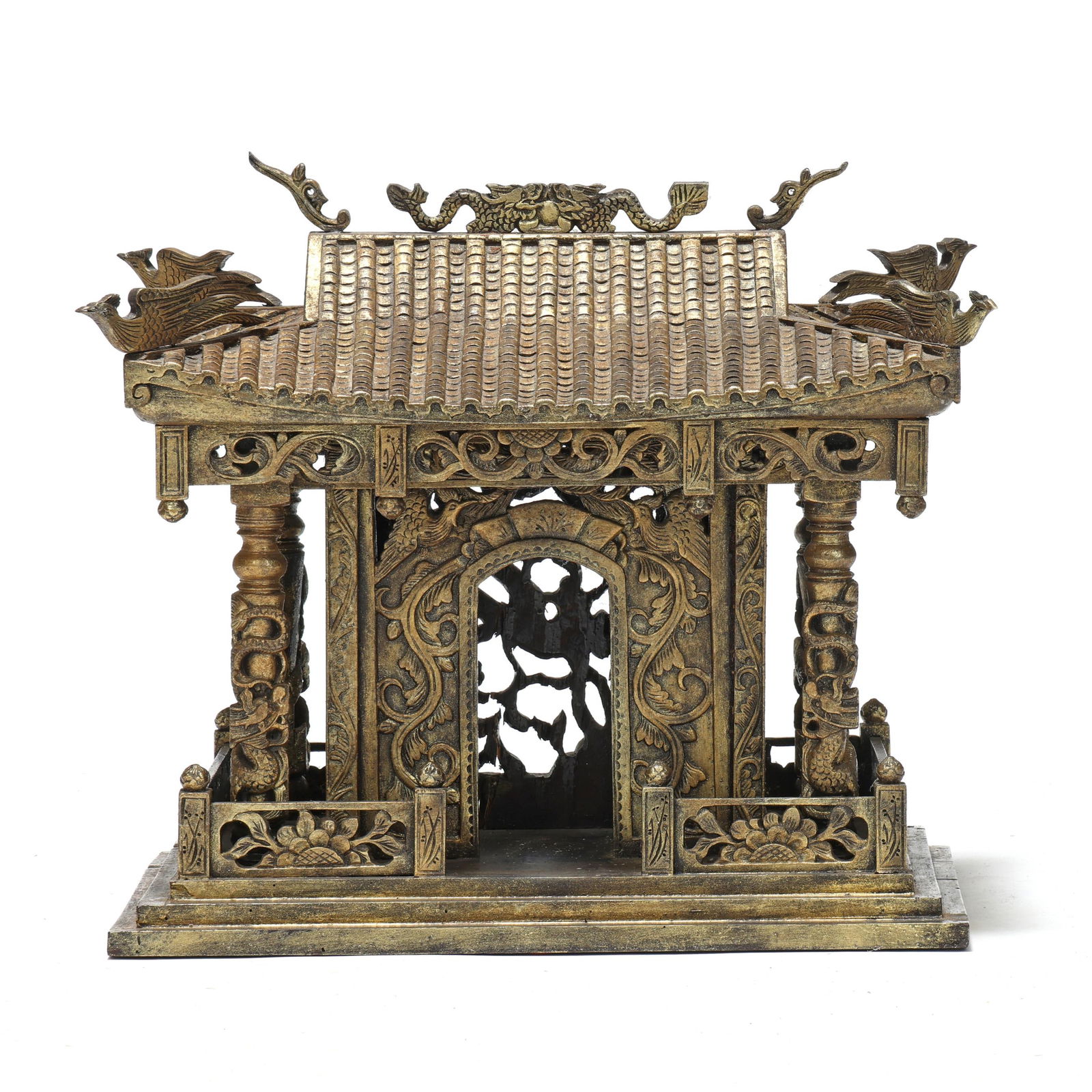 A Chinese Carved and Gilt Wood Temple (1 of 7)