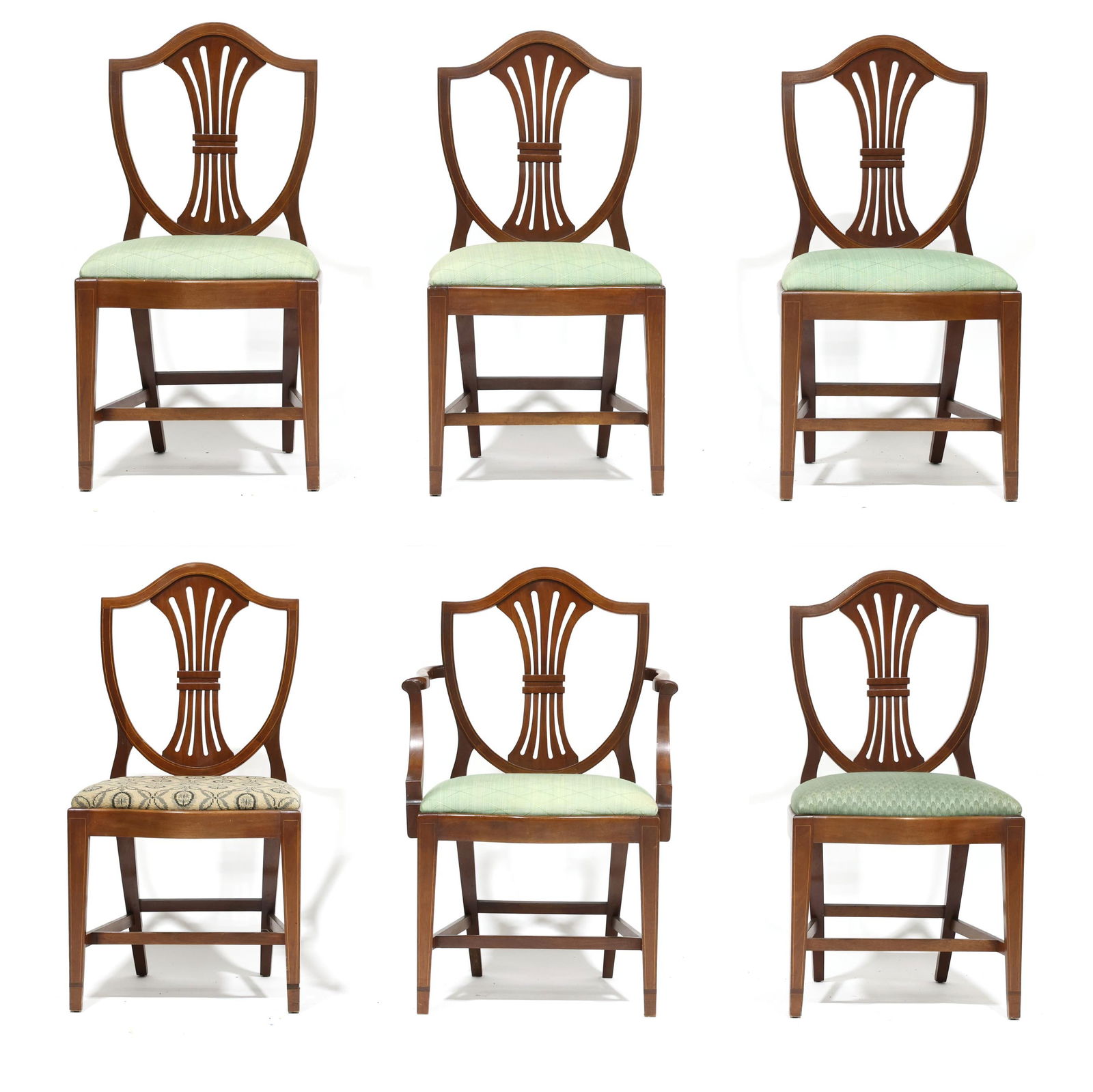 Moser Furniture, Six Federal Style Inlaid Mahogany Dining Chairs (1 of 14)