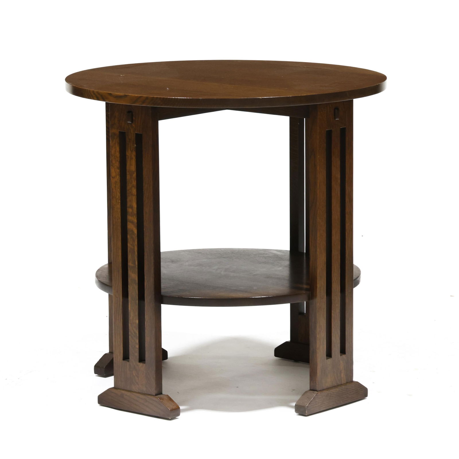 Stickley, Mission Style Oak Circular Table (1 of 6)