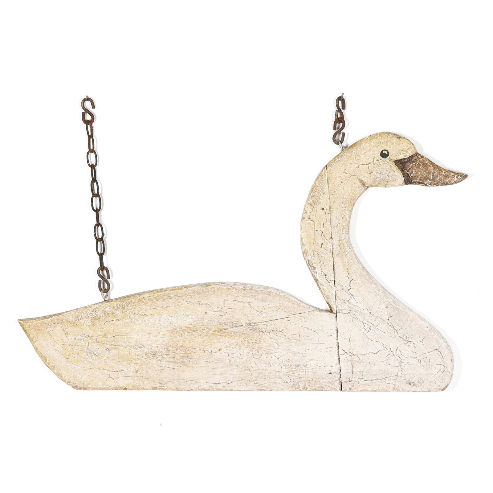 Painted and Carved Wood Swan Sign (1 of 4)