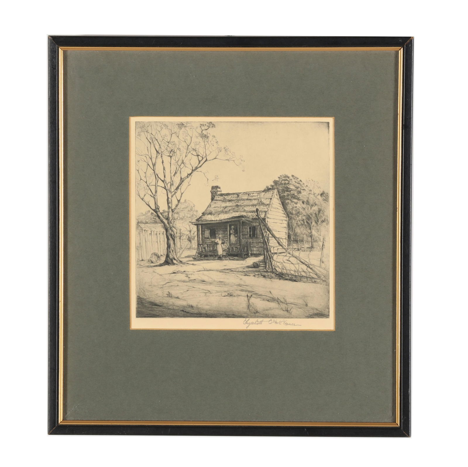 After Elizabeth O'Neil Verner (American, 1883-1979), Low Country Cabin (1 of 6)