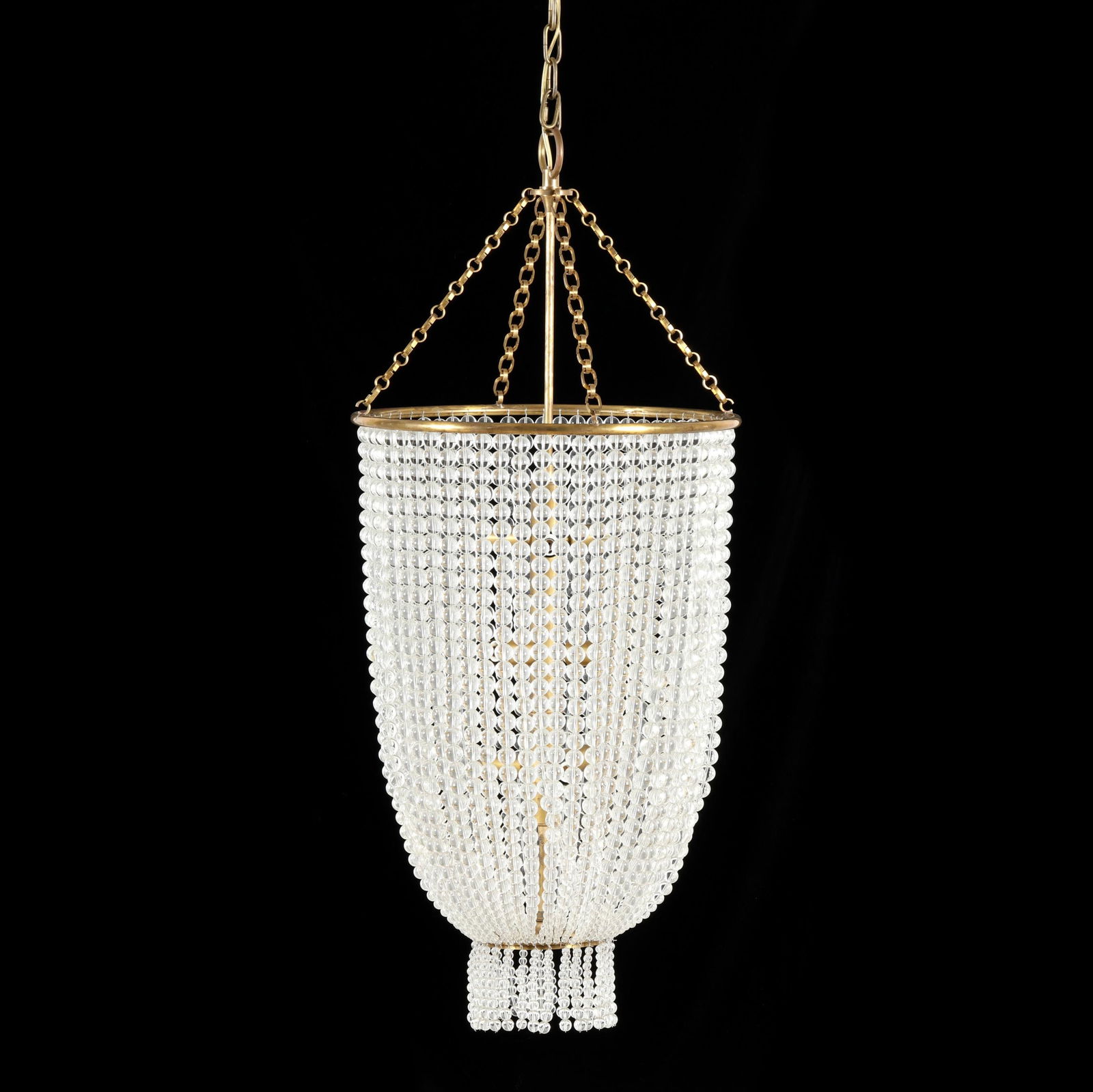 Visual Comfort Jacqueline Glass Beaded Brass Chandelier (1 of 8)
