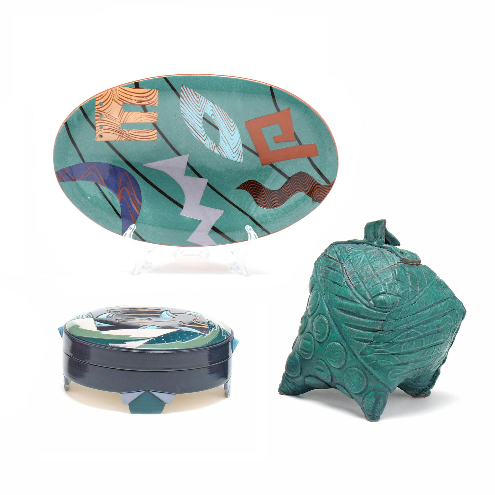 Three Art Pottery Vessels with Modernist Decoration (1 of 19)