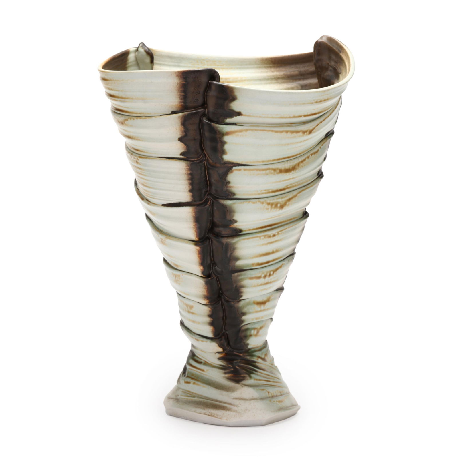 Large Signed Porcelain Drapery Form Vase (1 of 6)