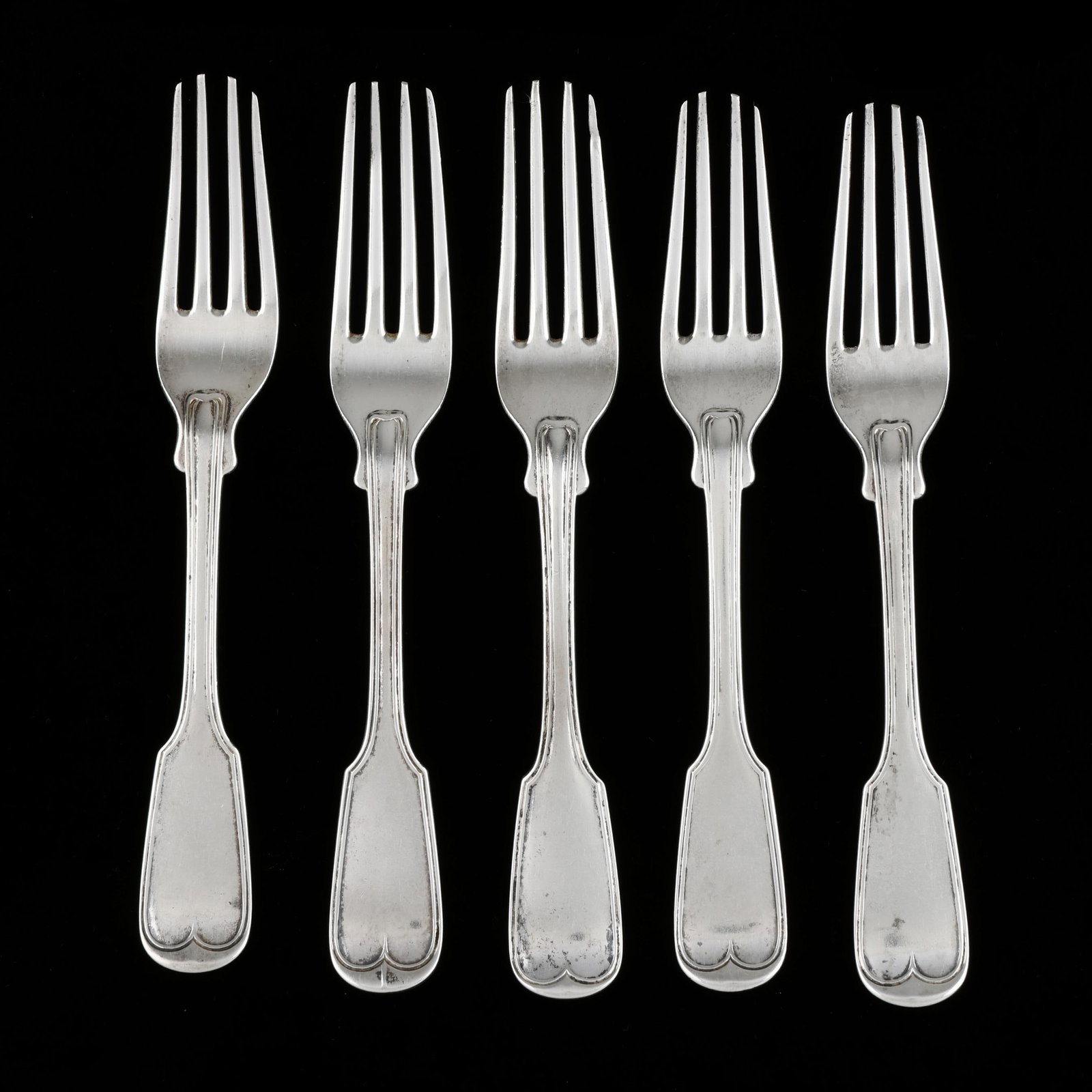 Set of Five Coin Silver Forks, Mark of Canfield & Brother (1 of 3)