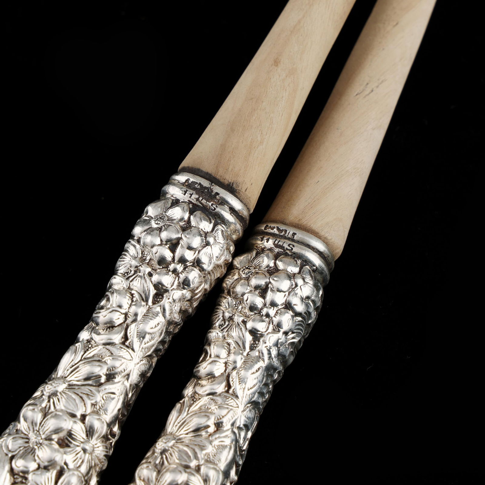 Five Repousse Sterling Silver Flatware Servers - 3