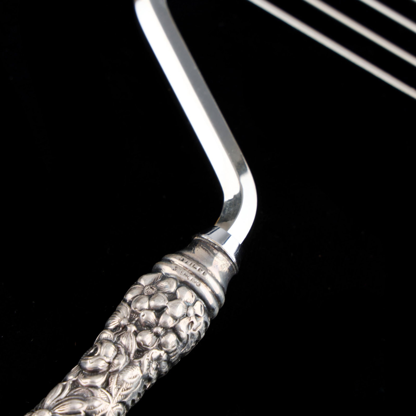 Five Repousse Sterling Silver Flatware Servers - 6