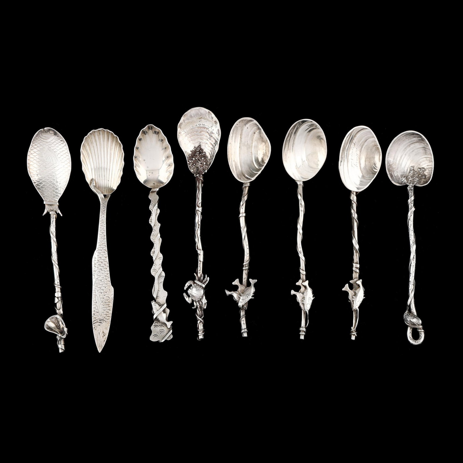 Set of Eight Antique Gorham Sterling Silver Five O'Clock Tea Spoons (1 of 5)