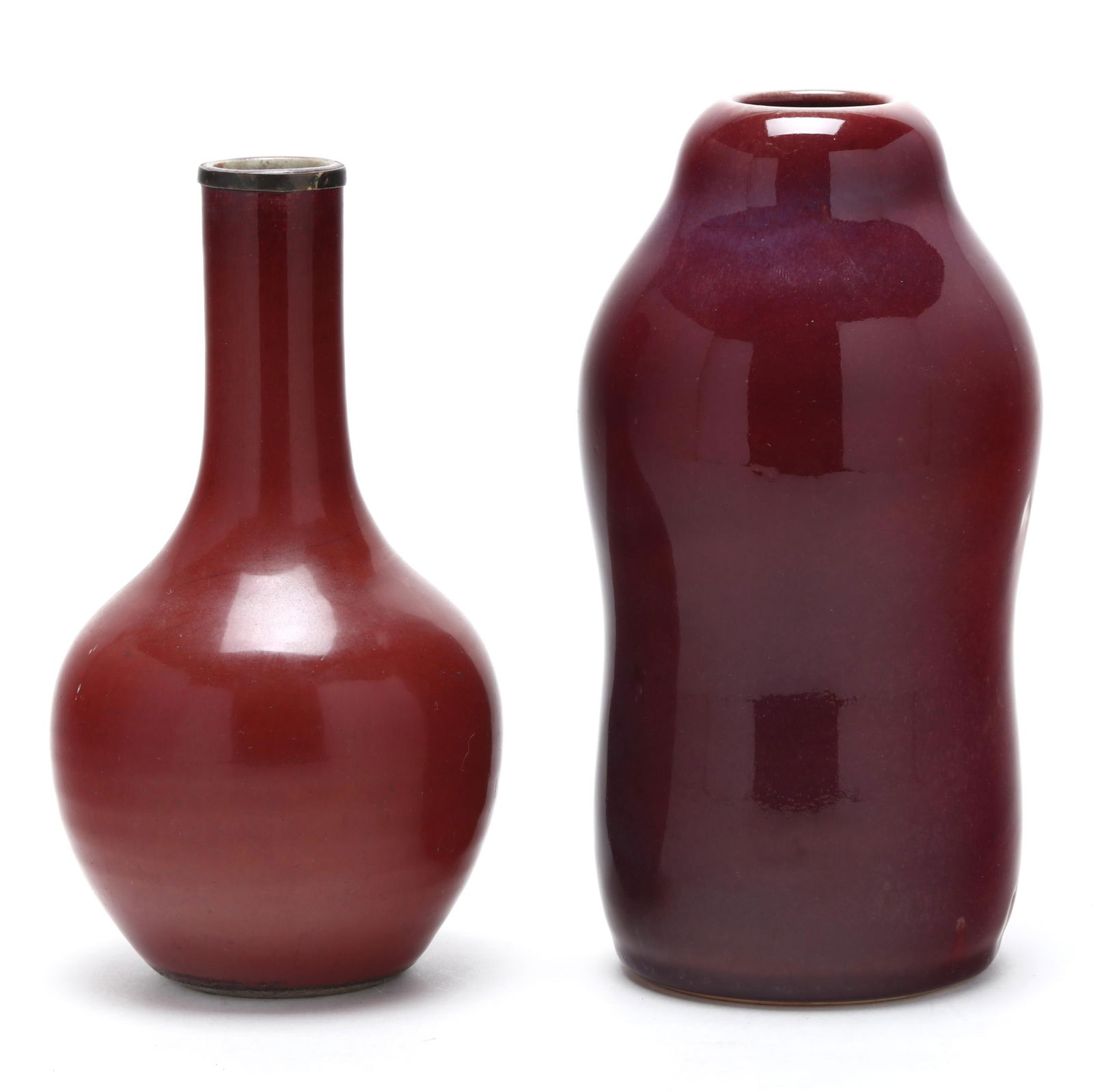 Two Chinese Sang de Bœuf Porcelain Vases (1 of 8)