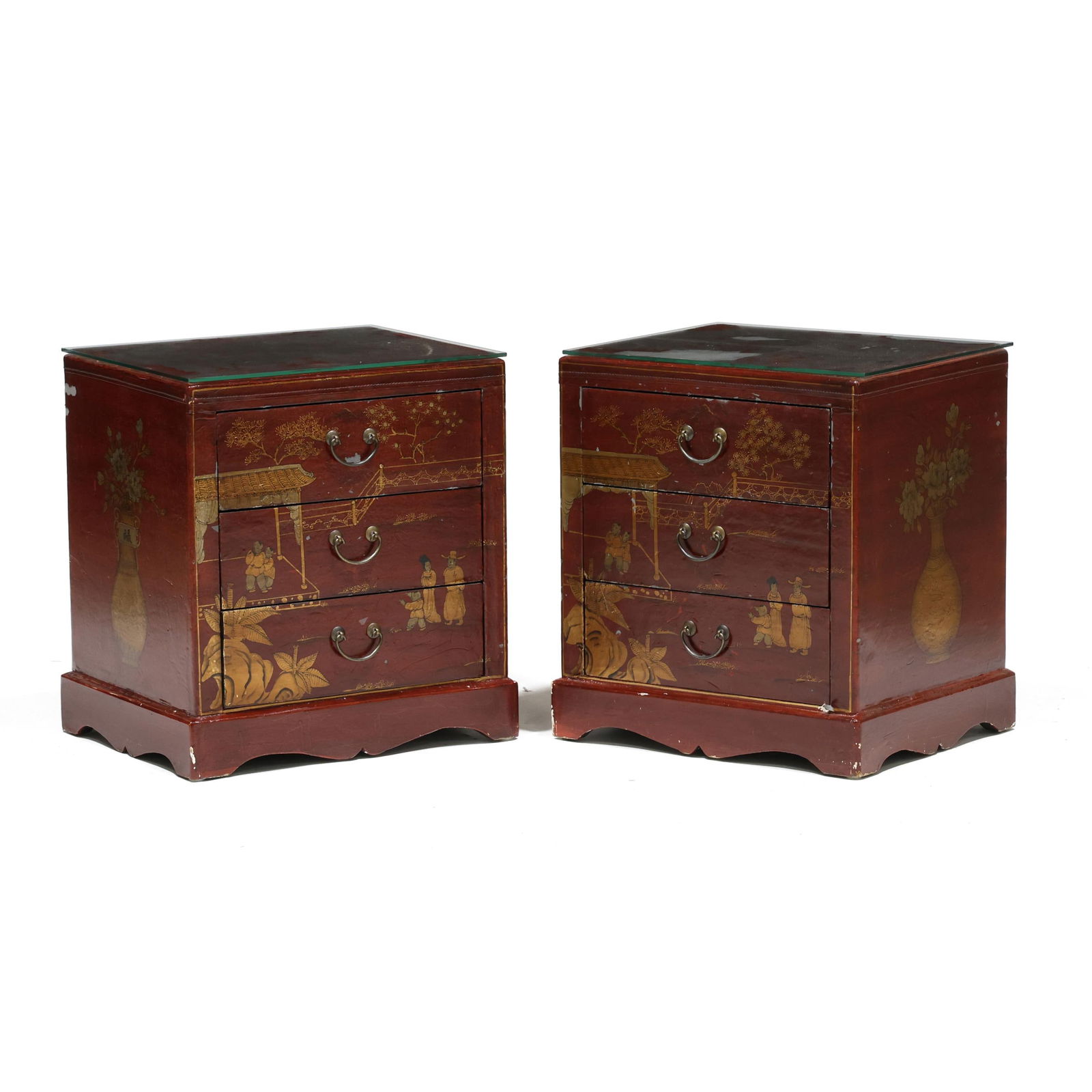 Pair of Chinoiserie Lacquered Side Chests (1 of 12)