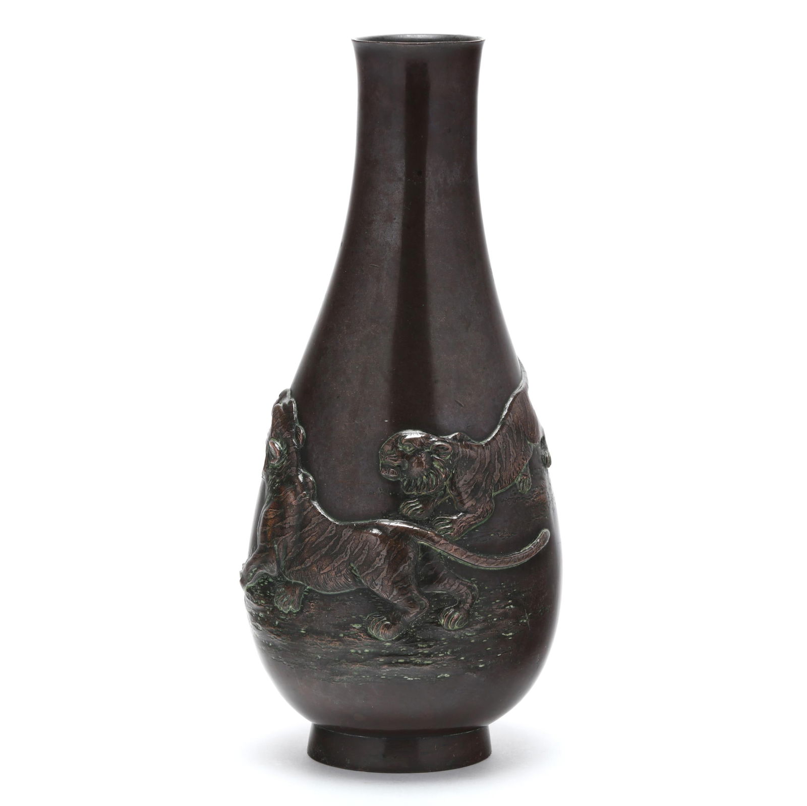A Japanese Bronze Vase with Tigers (1 of 8)
