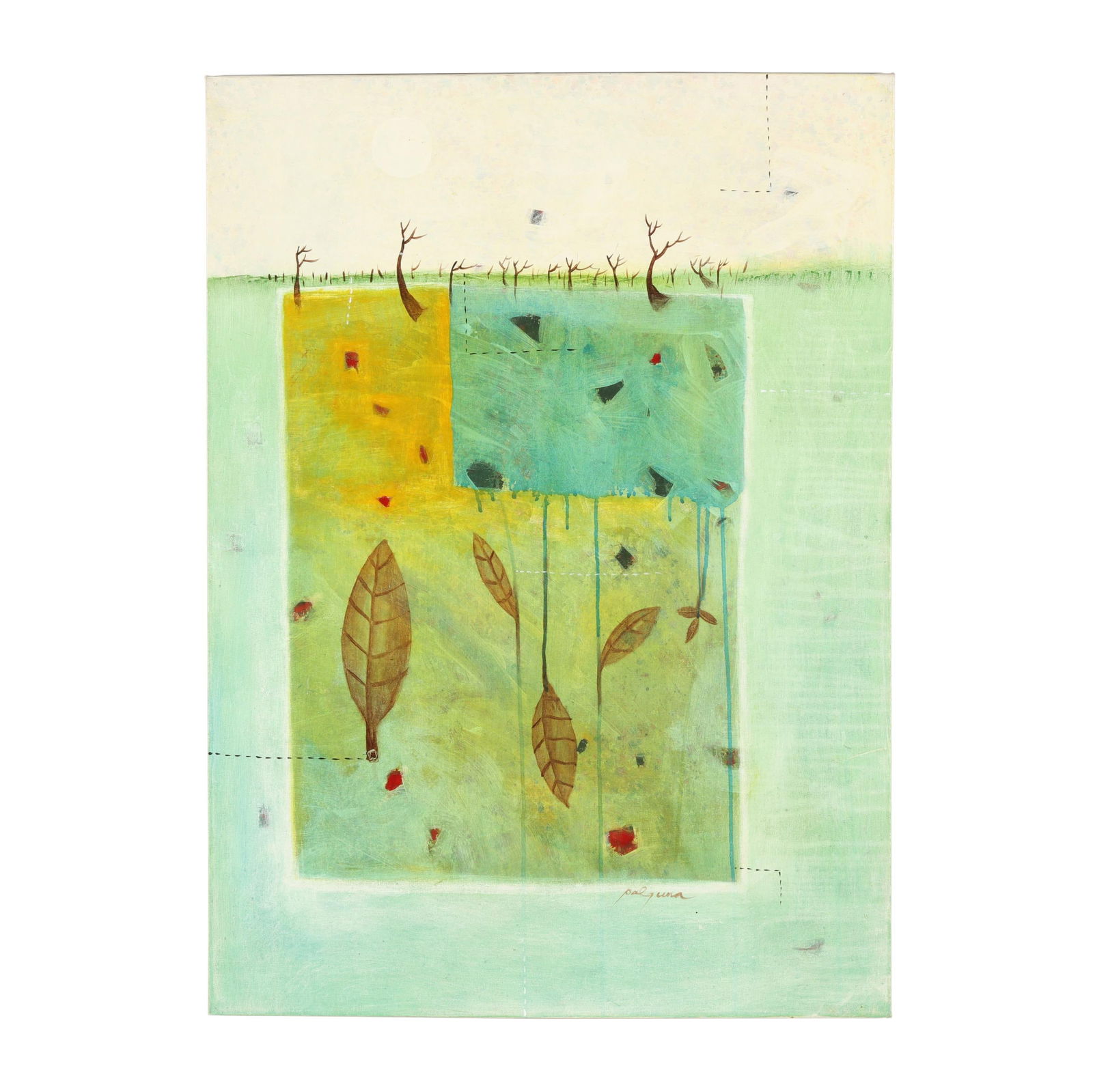 I Made Arya Palguna (Indonesian, b. 1976), Greenland: I Made Arya Palguna (Indonesian, b. 1976), Greenlandmixed media on canvas, signed at lower right "Palguna," inscribed and signed to the verso, gallery wrapped canvas. Stretcher size 43 1/2 x 31 1/2 in