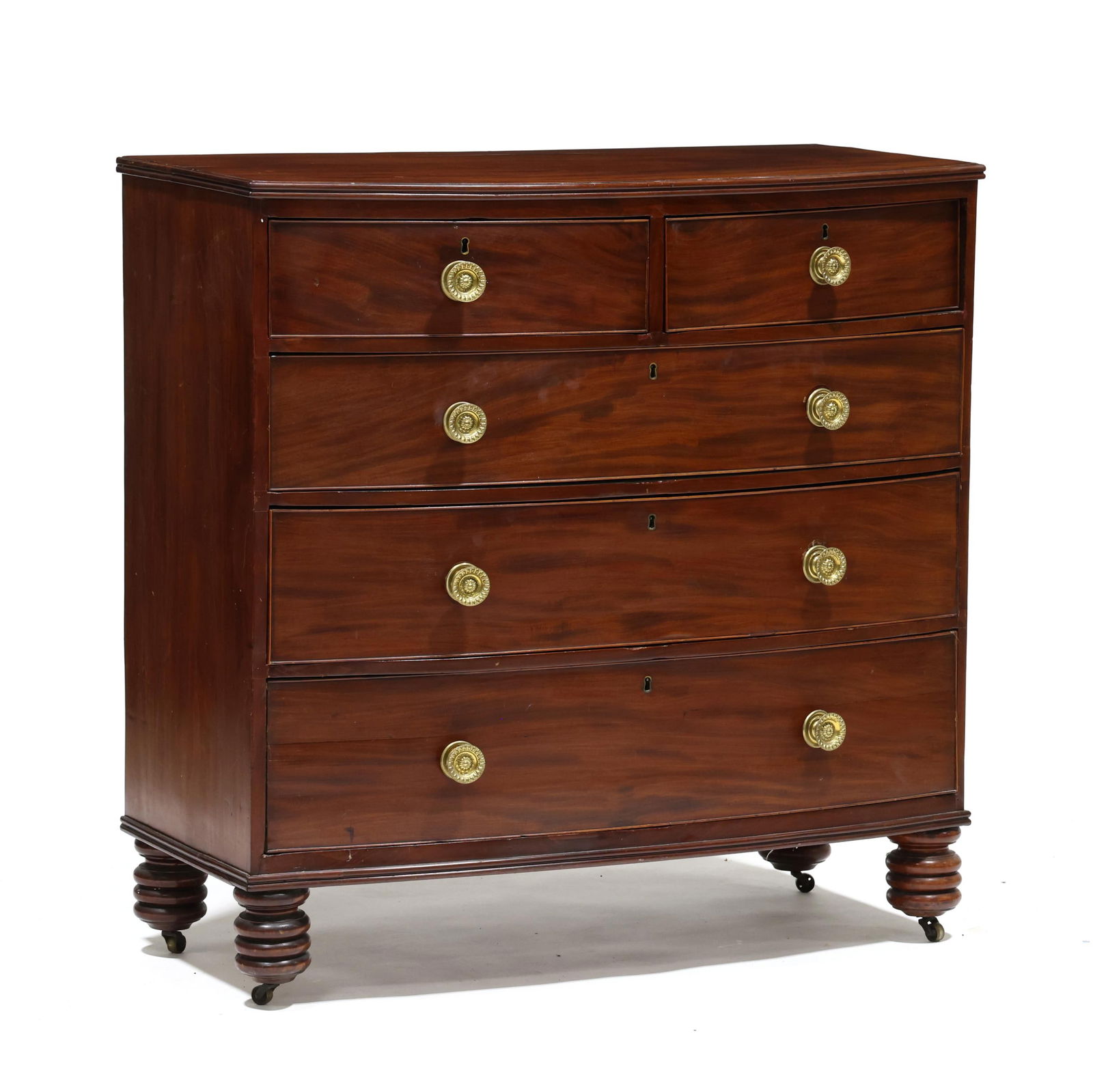 George III Mahogany Bow-Front Chest of Drawers (1 of 12)