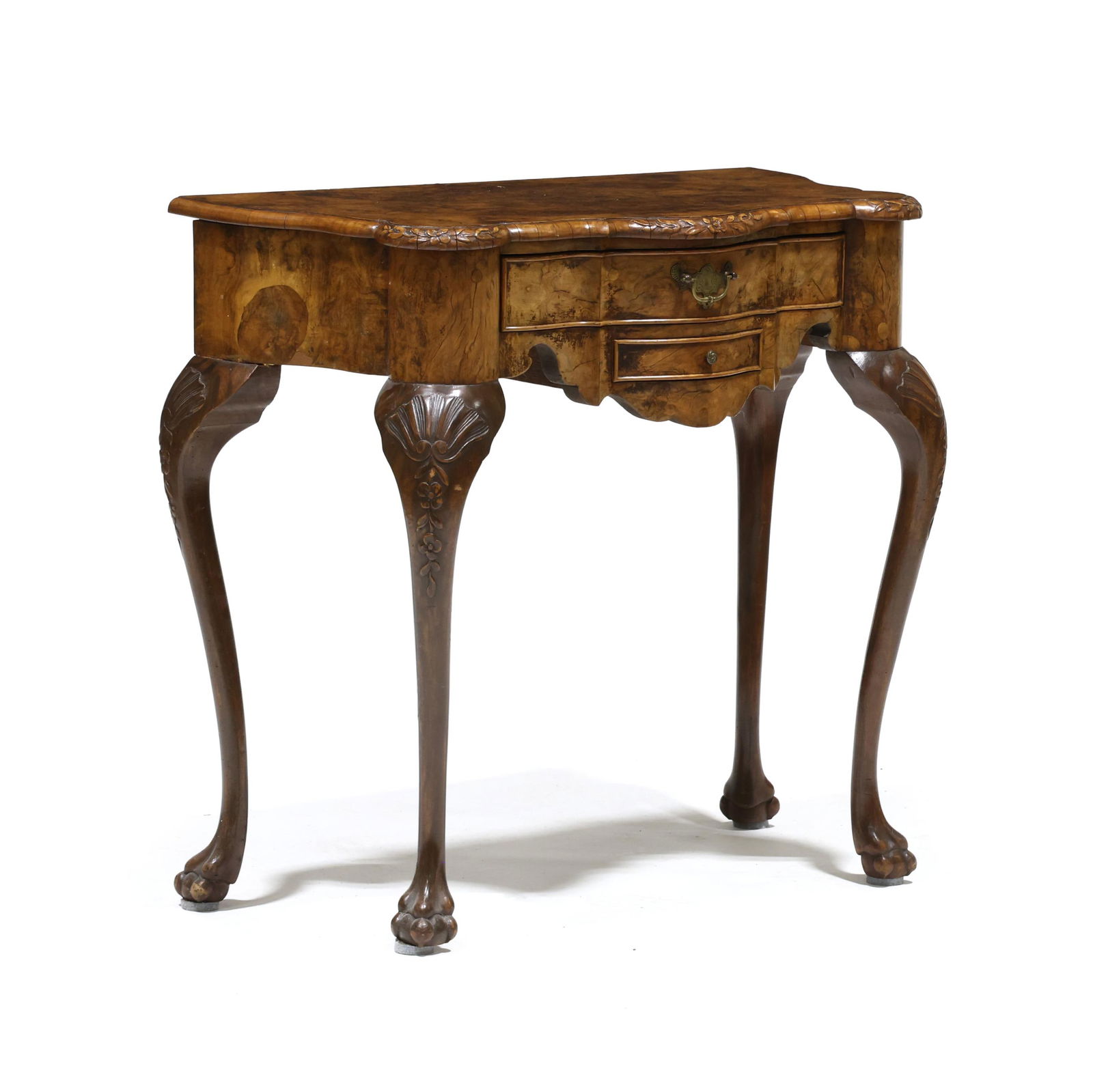 George II Style Carved and Burl Wood Dressing Table (1 of 7)
