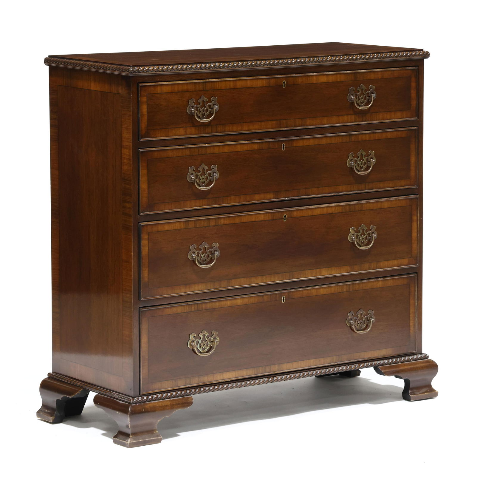 Trosby, Chippendale Style Inlaid Mahogany Chest of Drawers (1 of 10)