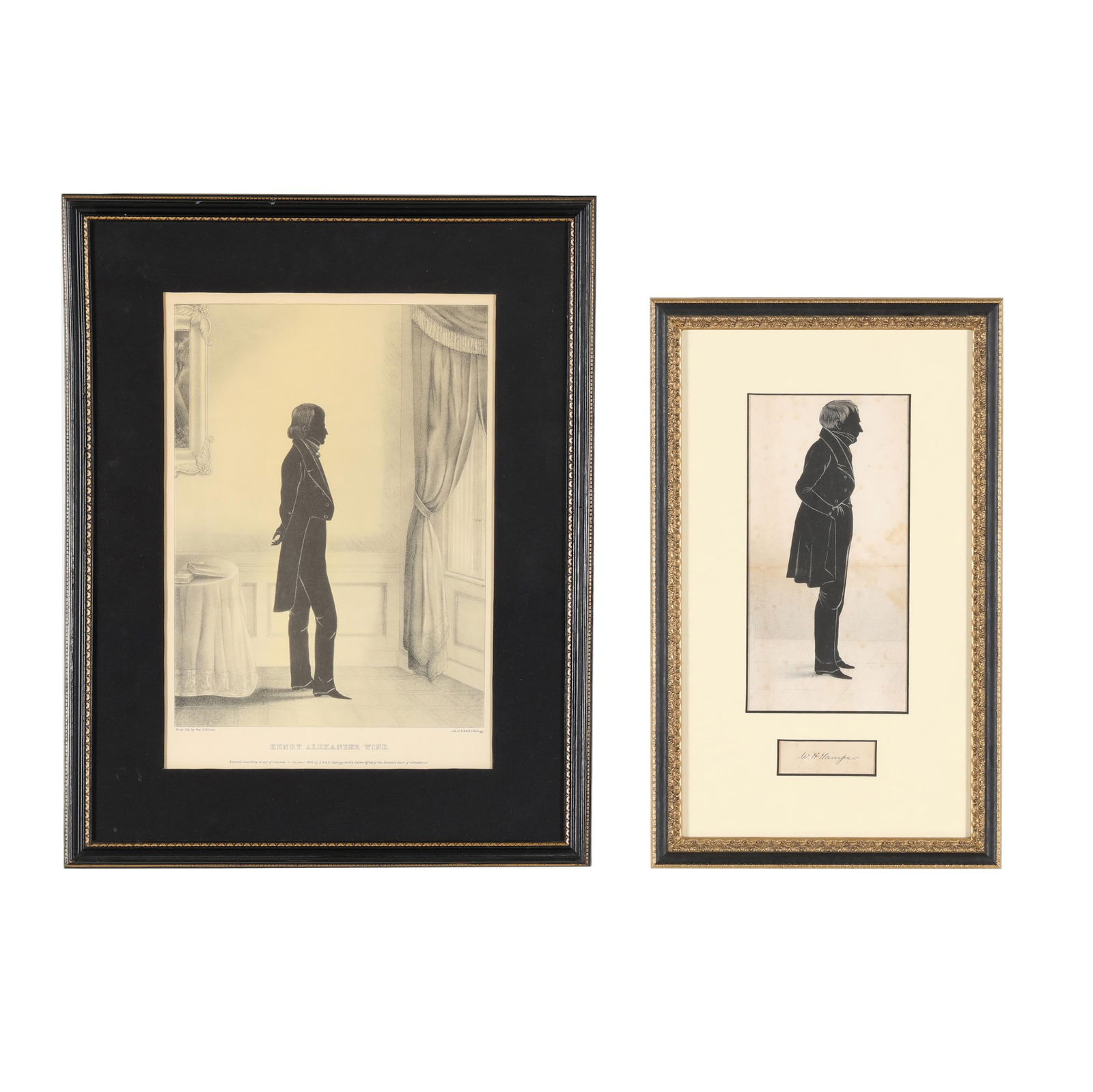 Two Framed Silhouette Lithographs (1 of 12)