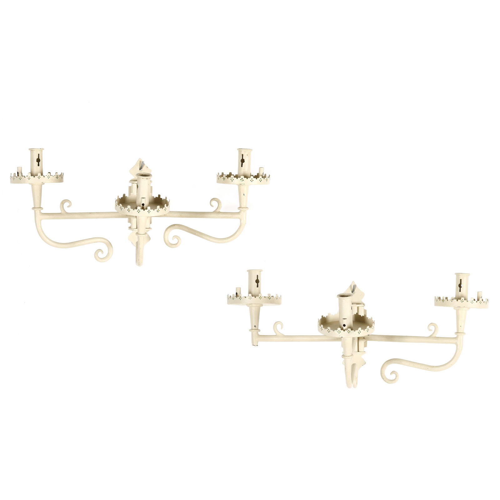 Pair of Tole Oil Lamp Sconces (1 of 7)