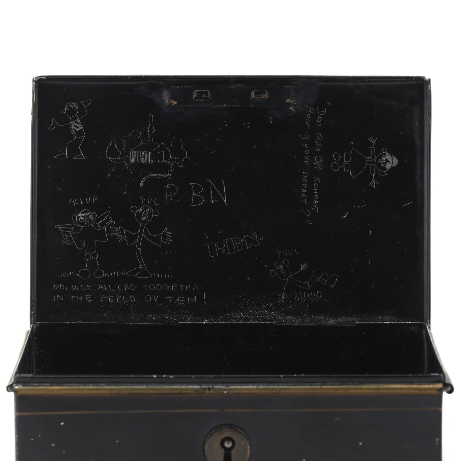 Three Antique Toleware Storage Boxes - 11