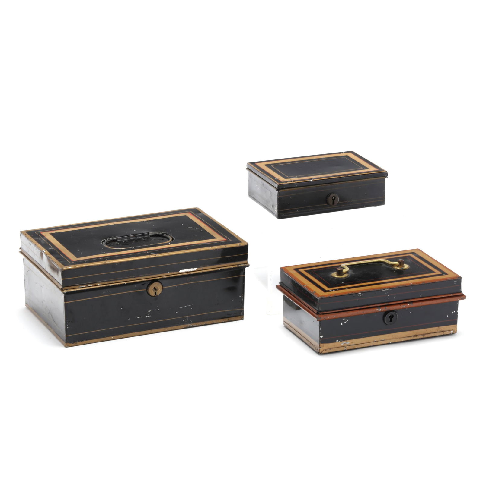 Three Antique Toleware Storage Boxes (1 of 13)
