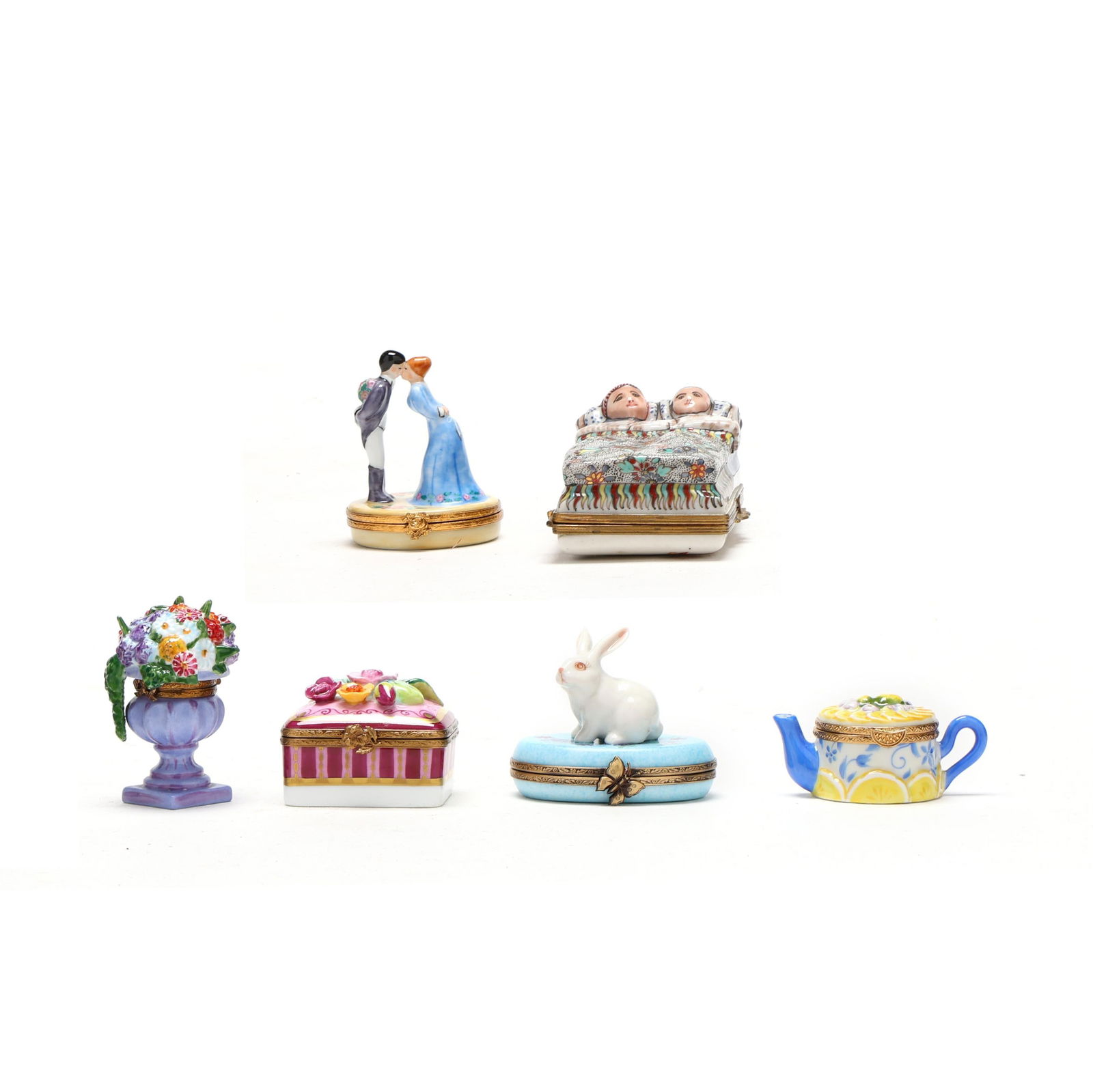 Six Limoges Porcelain Pill Boxes (1 of 10)