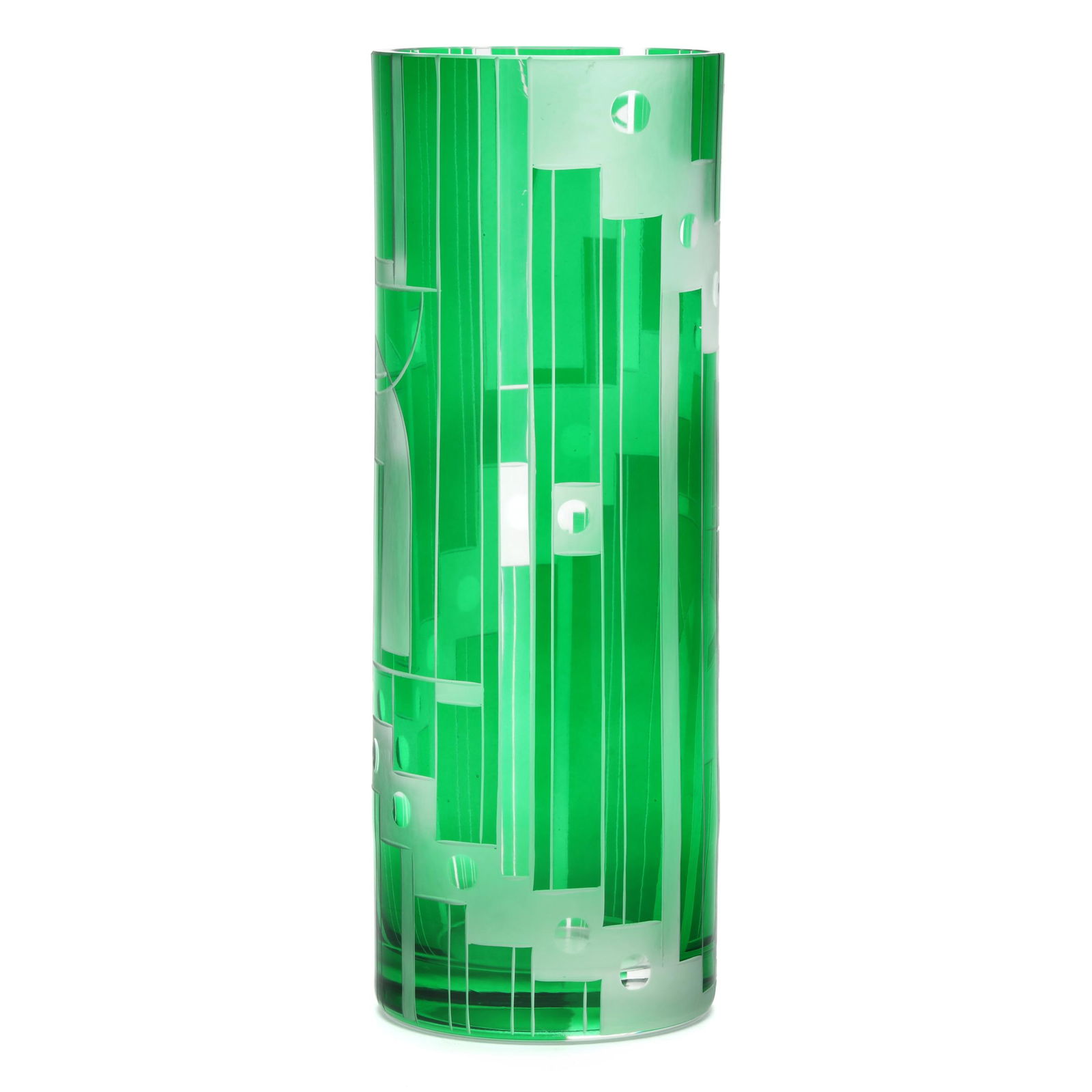 Art Deco Style Cut-to-Clear Glass Vase (1 of 6)