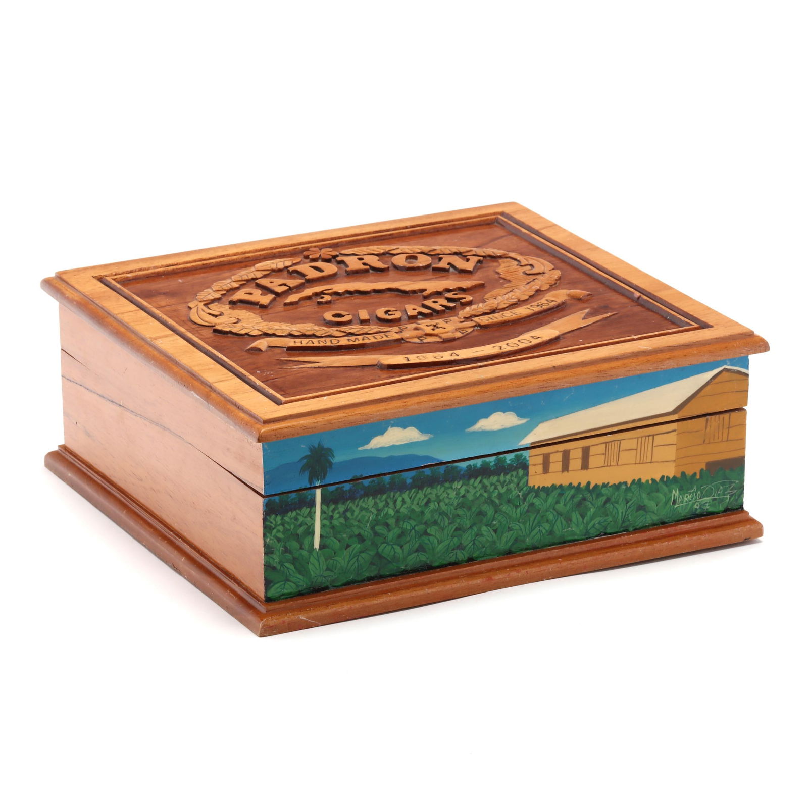 Carved and Painted Padron 50th Anniversary Cigar Box (1 of 7)