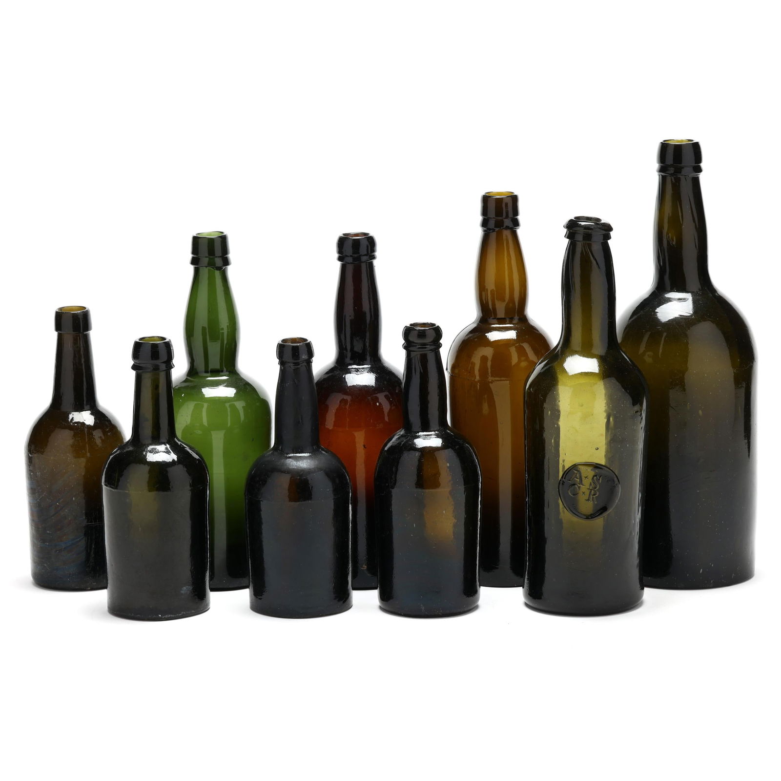 Nine Antique Glass Beer and Ale Bottles (1 of 10)