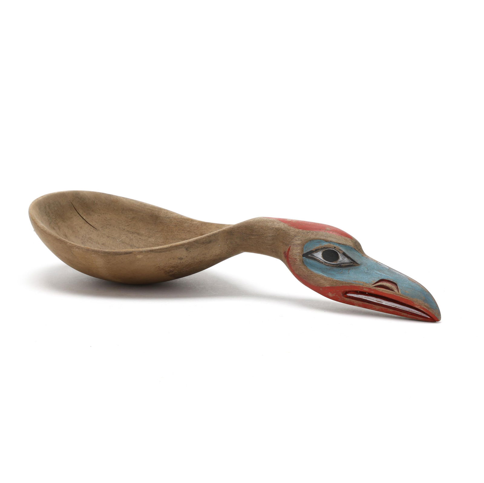 Pacific Northwest Carved and Polychrome Feast Ladle (1 of 5)