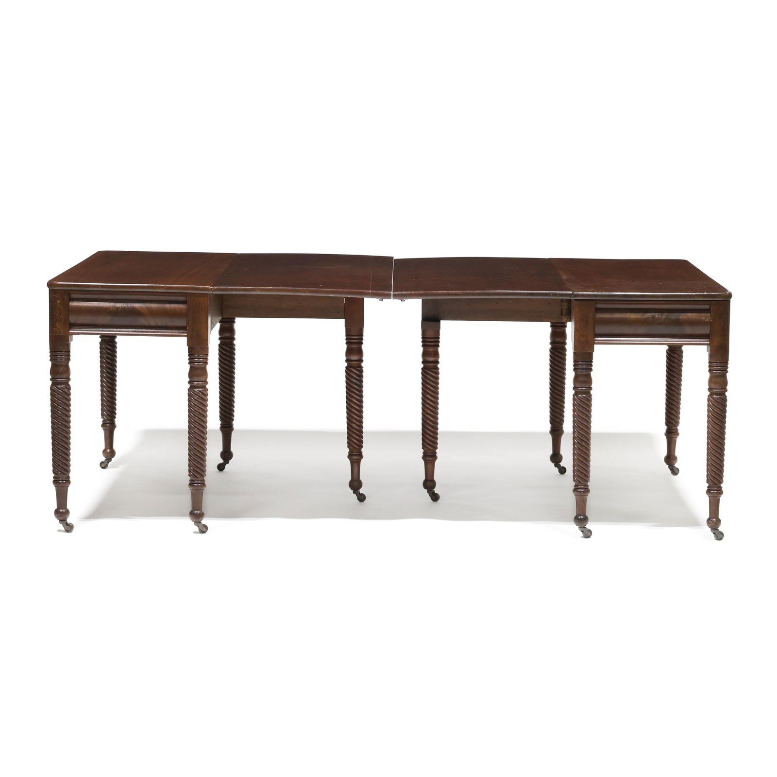 American Late Classical Mahogany Drop Leaf Dining Table (1 of 8)