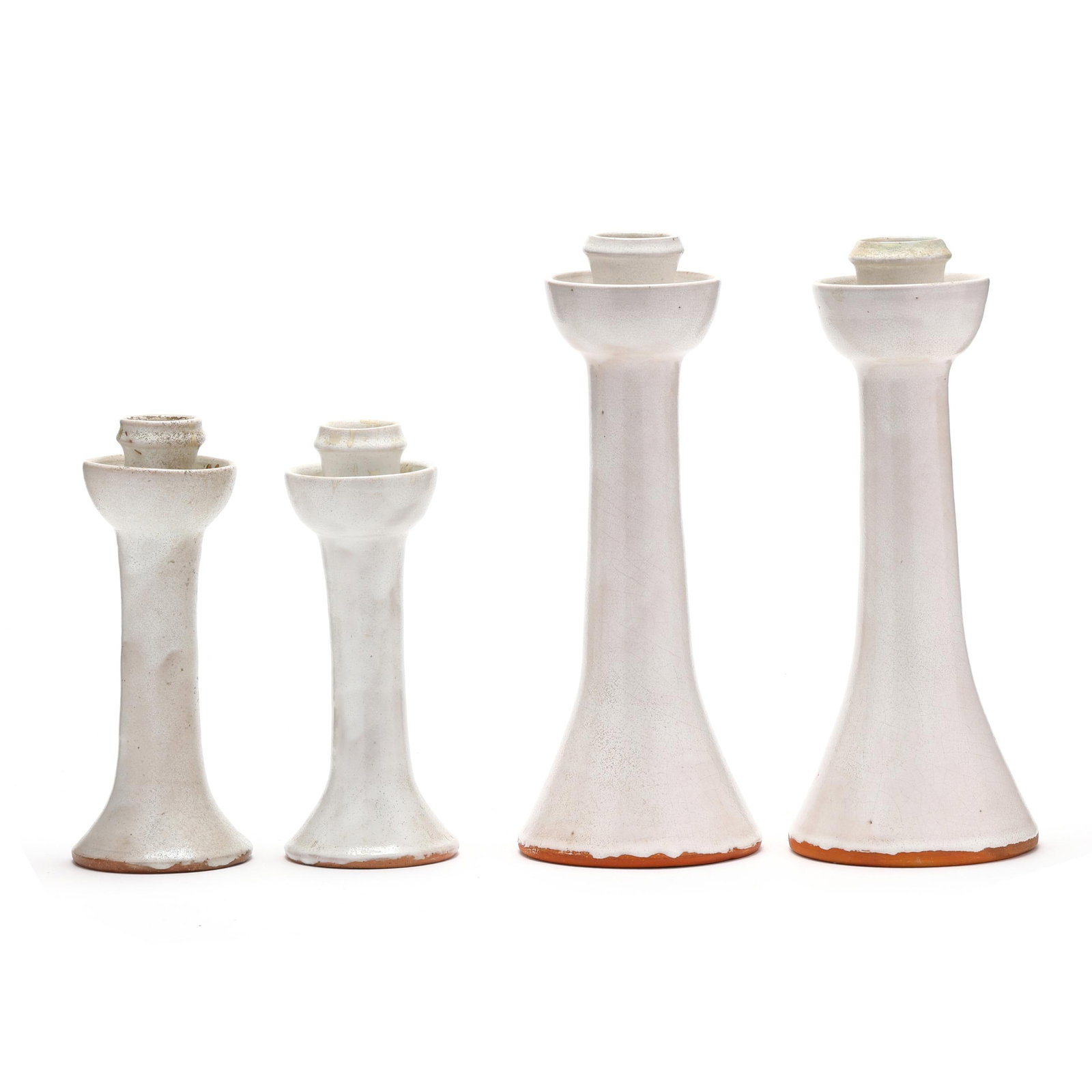 Ben Owen Master Potter (Seagrove, NC, 1904-1983), Two Pairs of Chinese White Candlesticks (1 of 7)