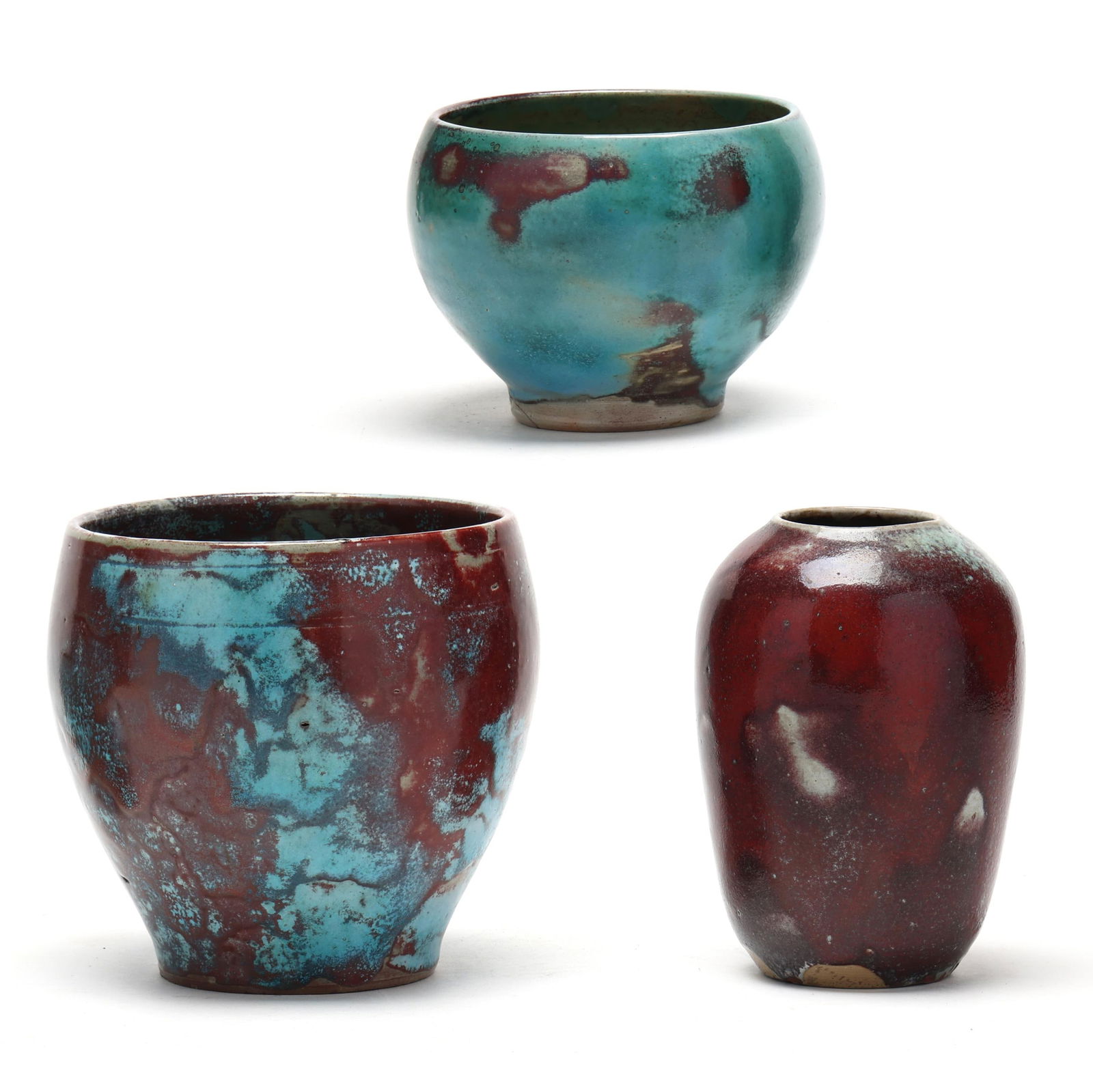 Jugtown Pottery (Seagrove, NC), Three Chinese Blue Pottery Vessels (1 of 8)