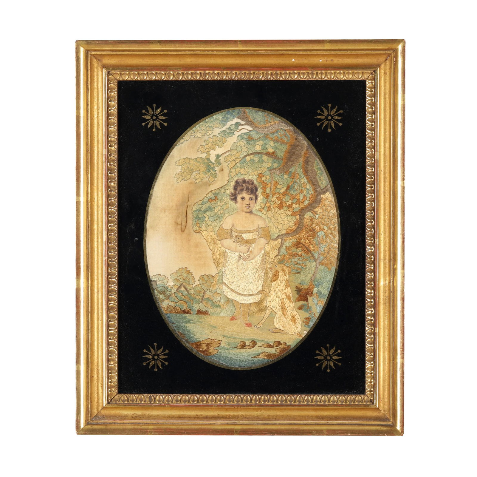 Silk Needlework in Eglomise Frame (1 of 5)