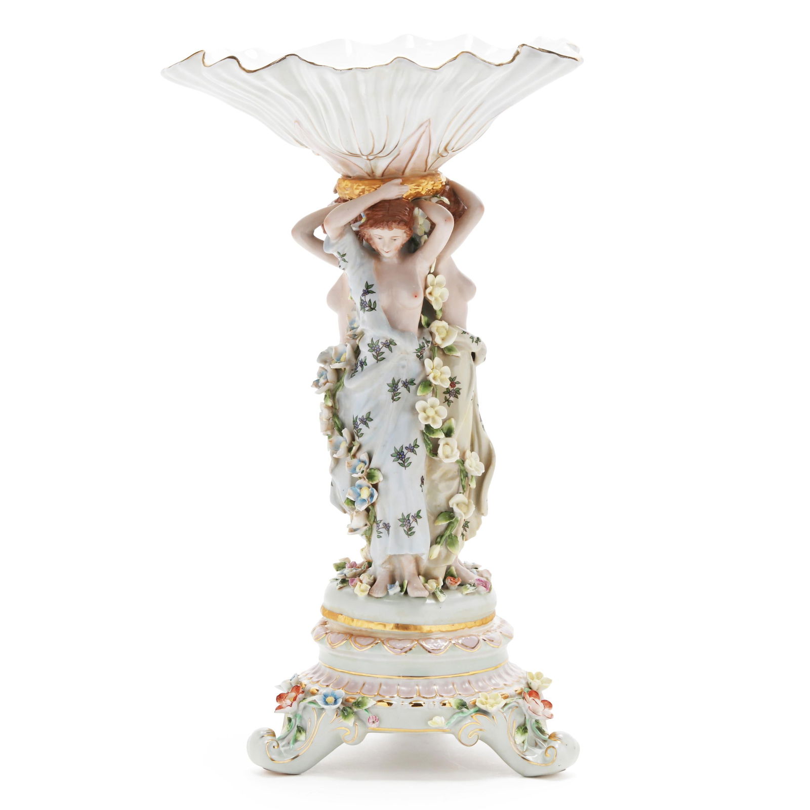 Meissen Style Porcelain Centerpiece of the Three Muses (1 of 7)