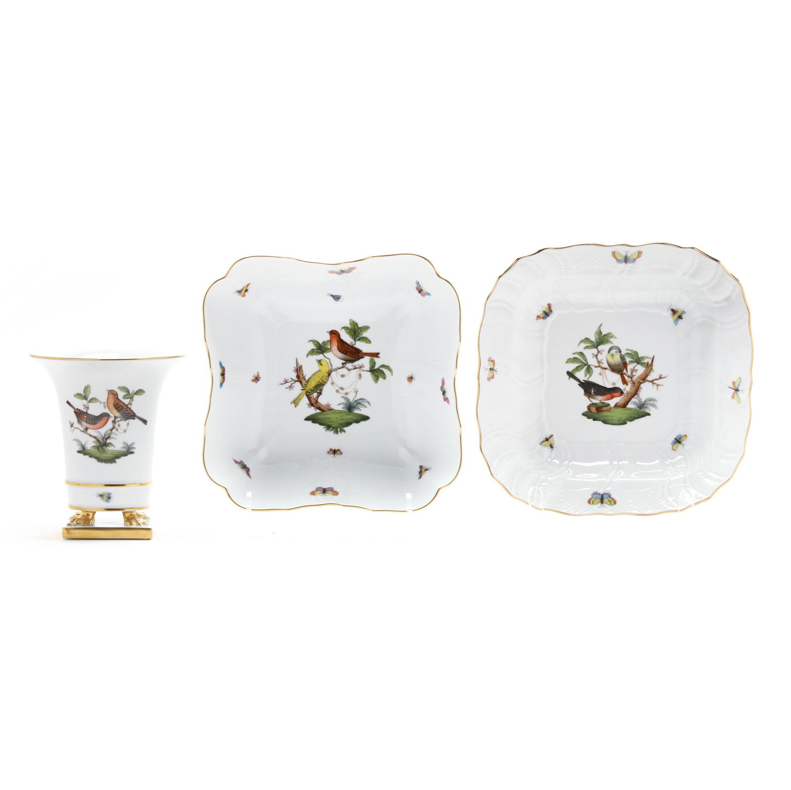 Herend, A Group of Three Rothschild Bird Porcelain Pieces (1 of 11)