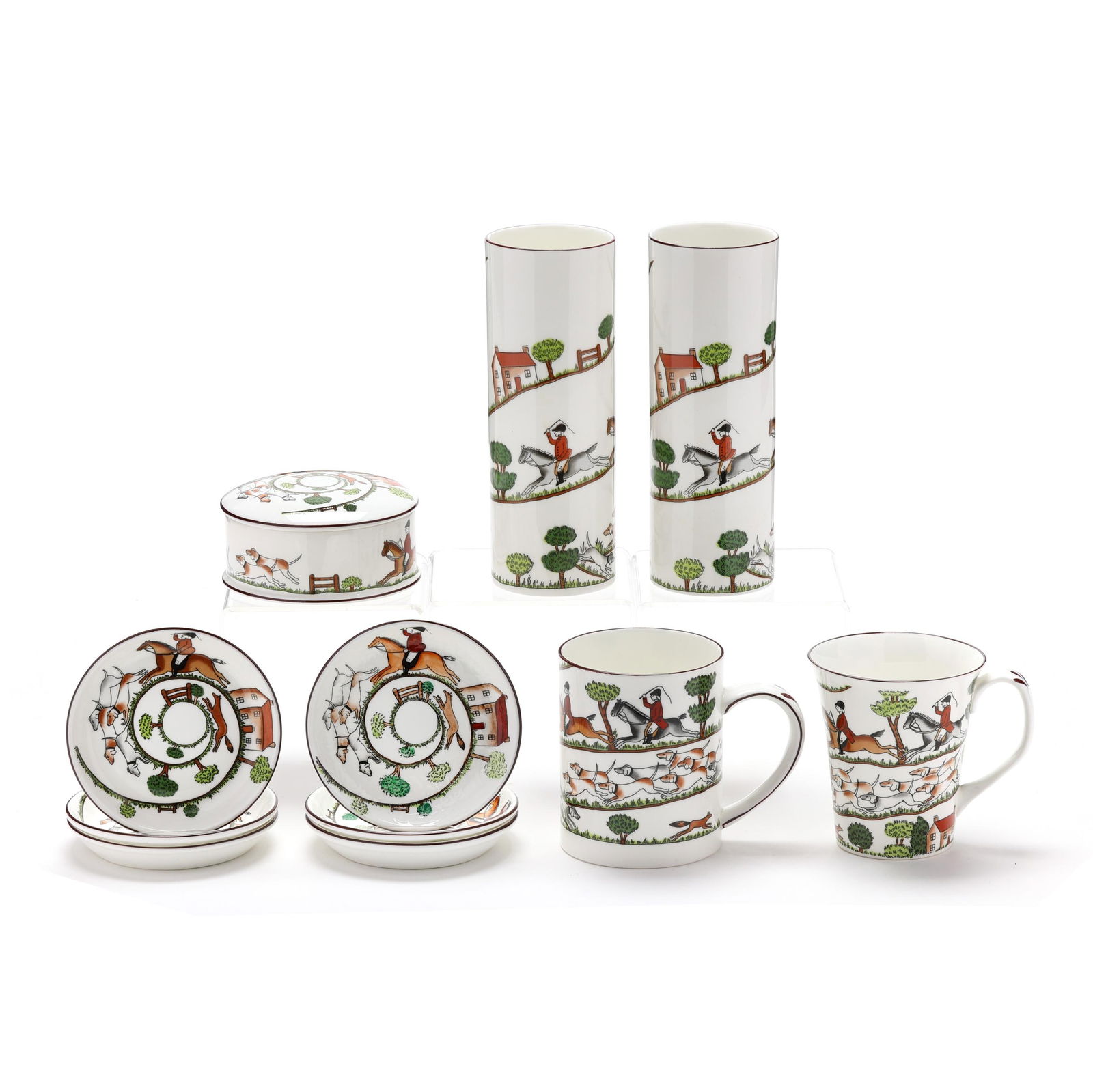 Group of Crown Staffordshire Hunting Scene China (1 of 8)