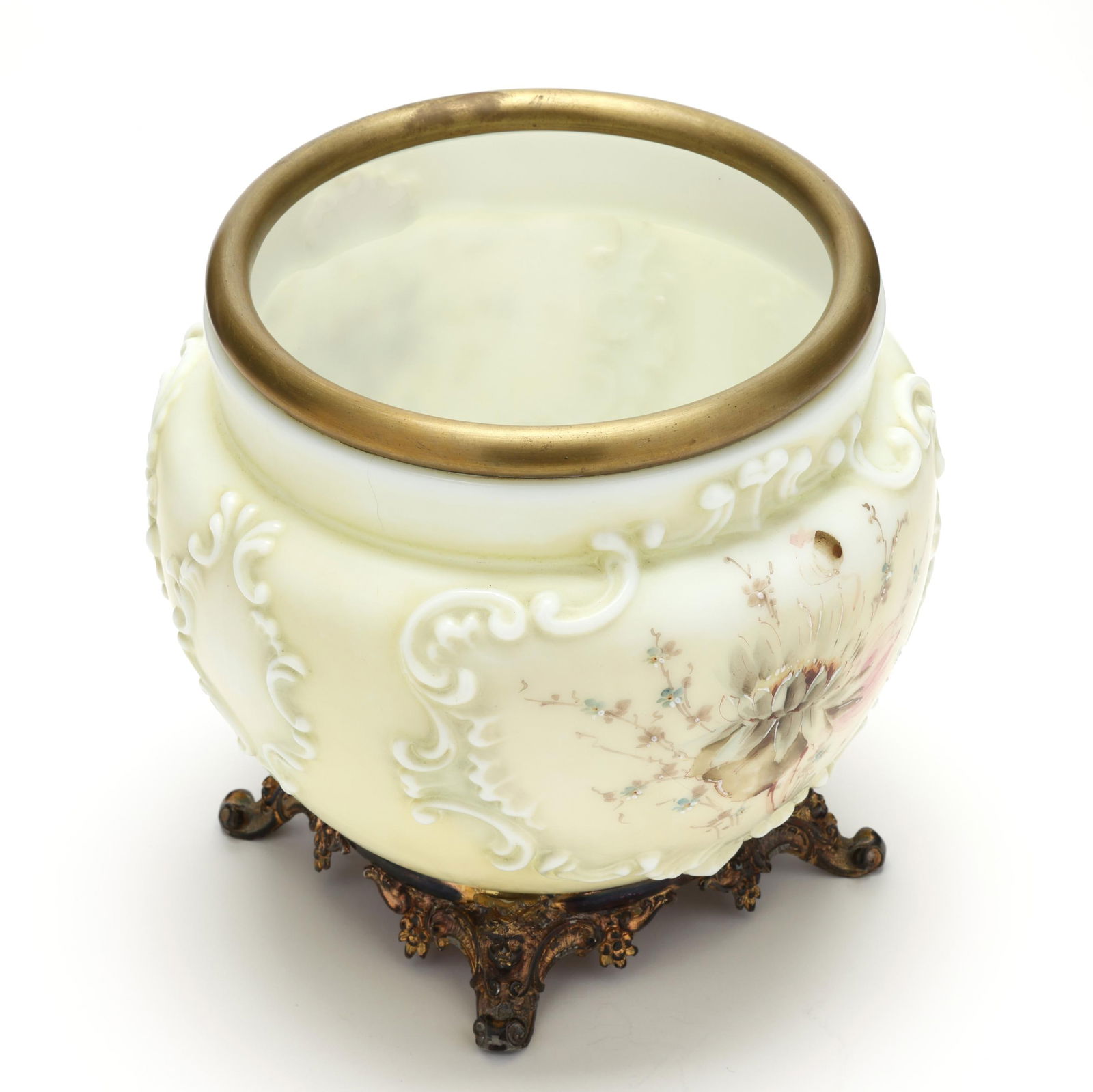 Attributed Wavecrest, Enameled Glass Cachepot - 2